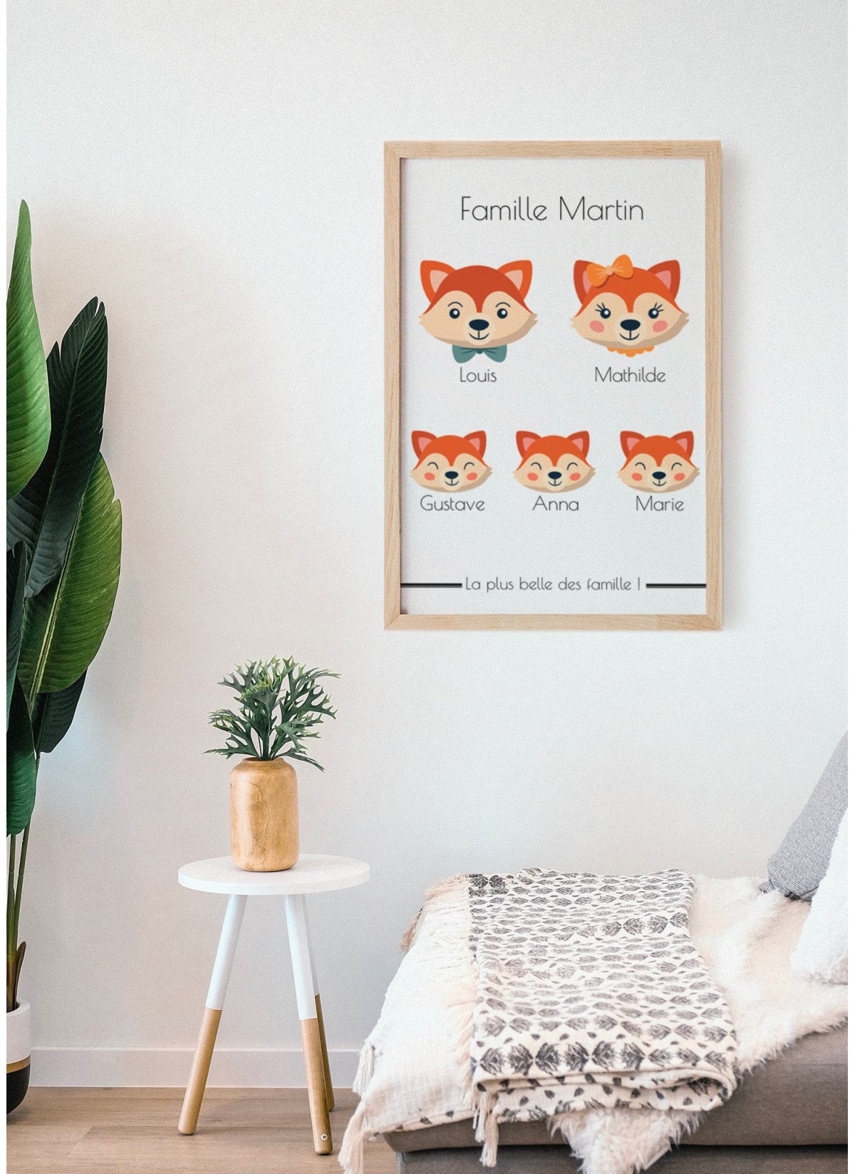 Affiche à personnaliser famille Renard, Idée cadeau |  L’Afficherie