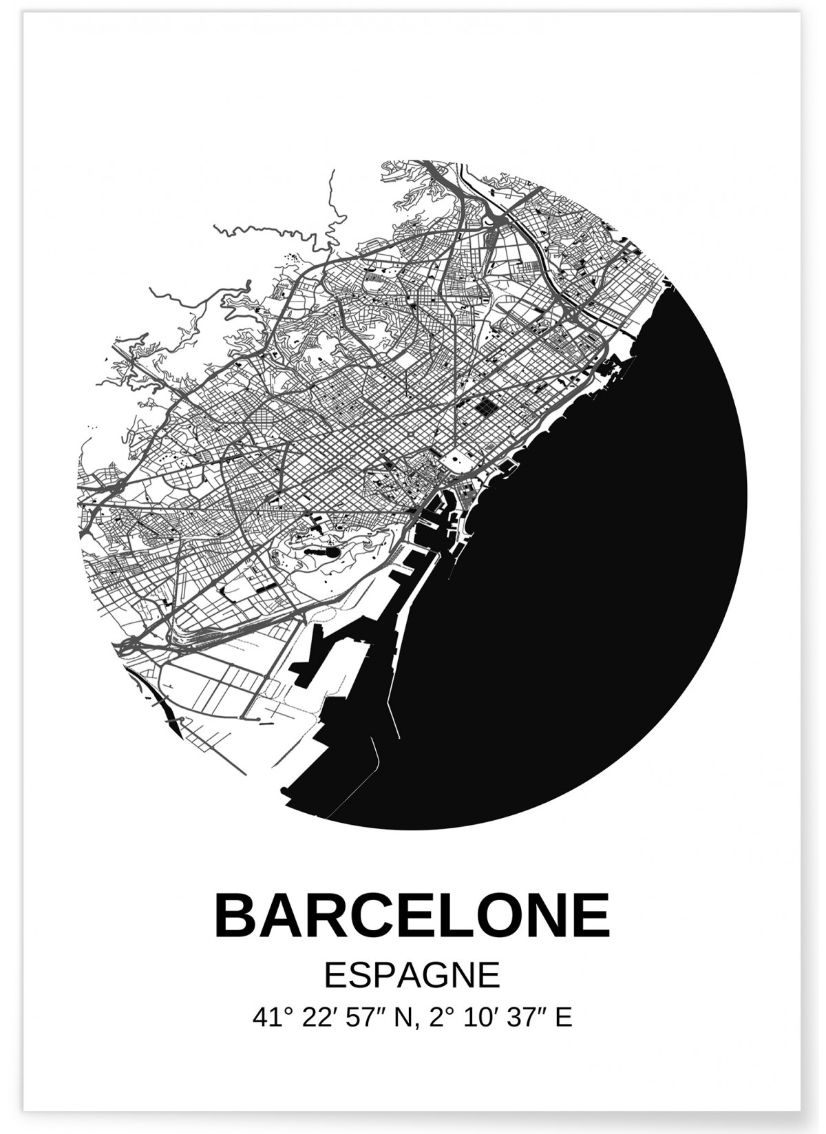Affiche Carte Barcelone