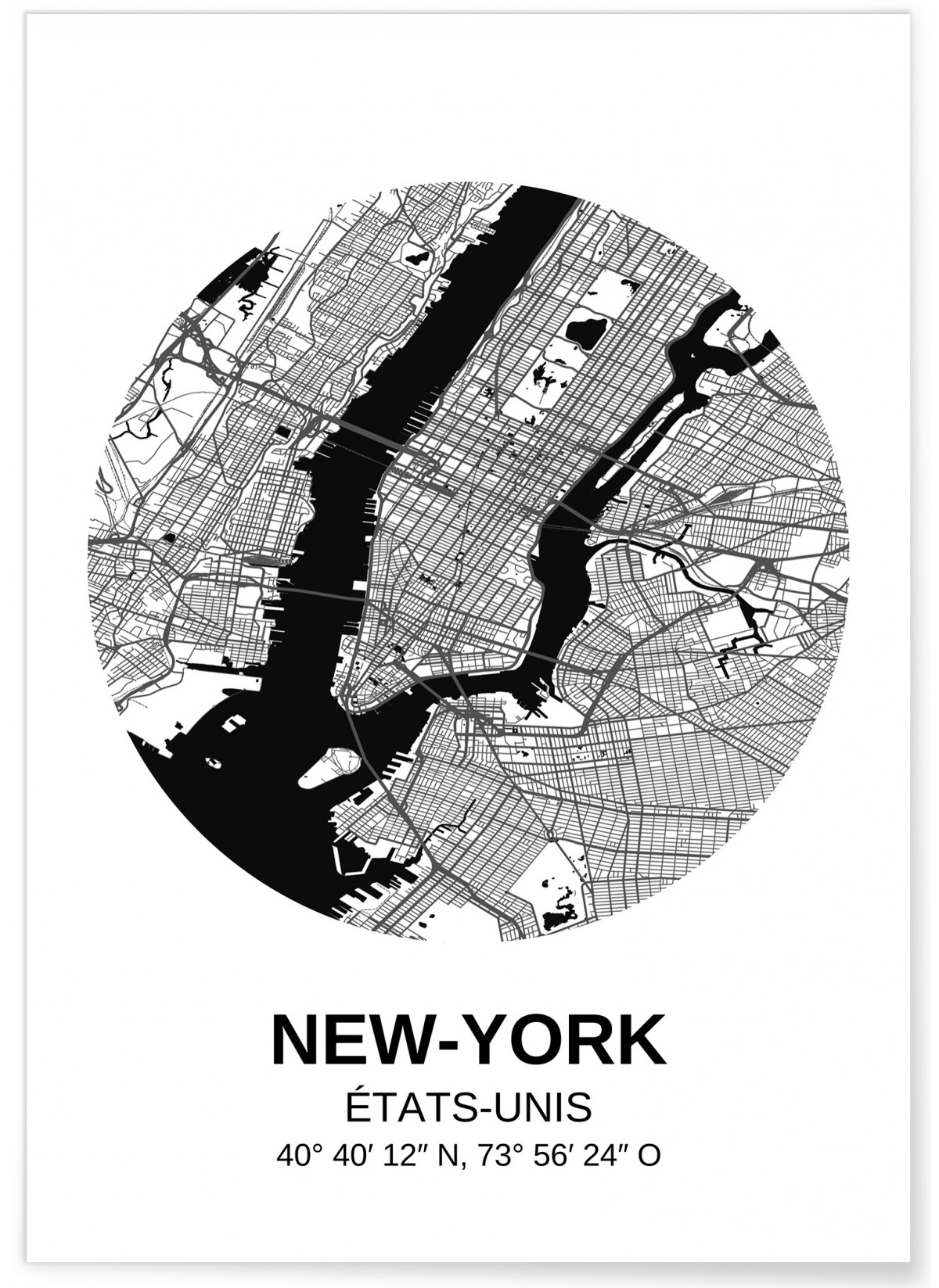 Affiche Carte New York