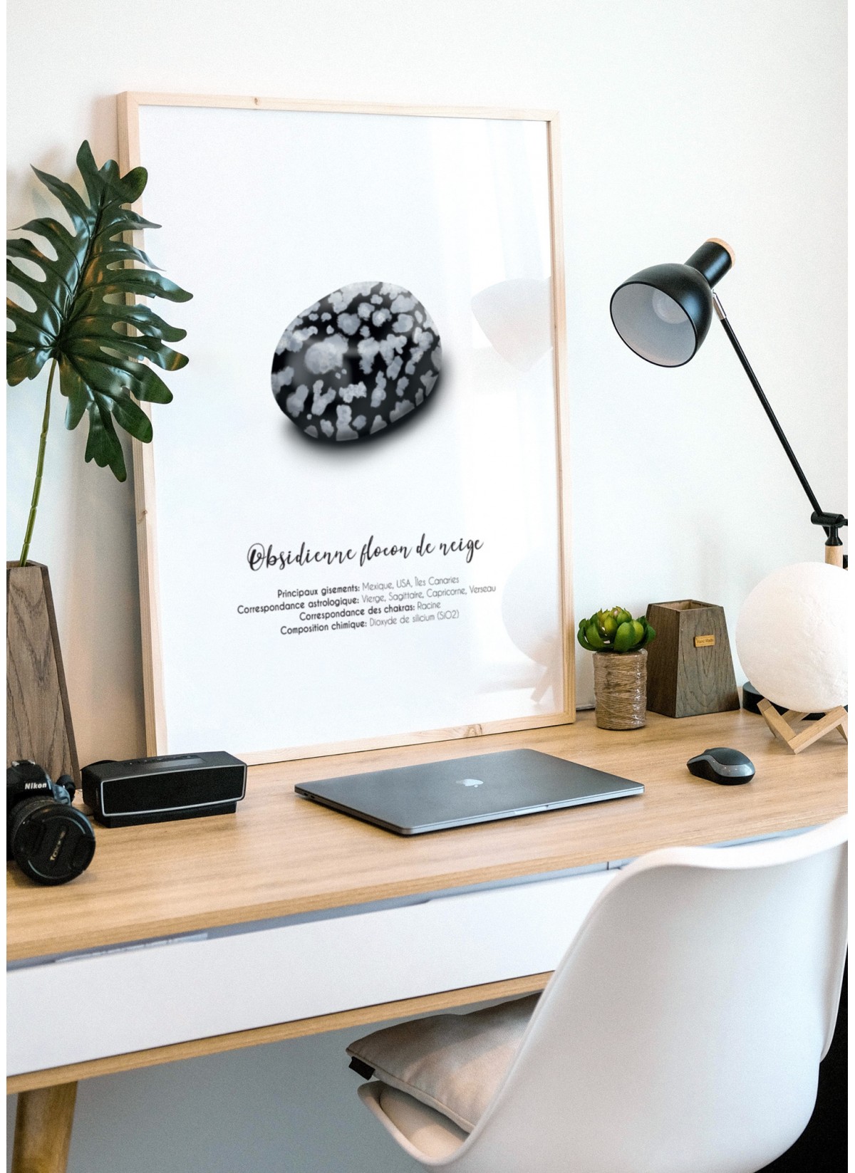 Affiche Obsidienne flocon de neige