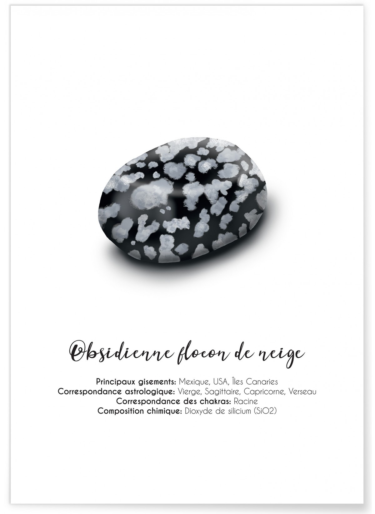 Affiche Obsidienne flocon de neige