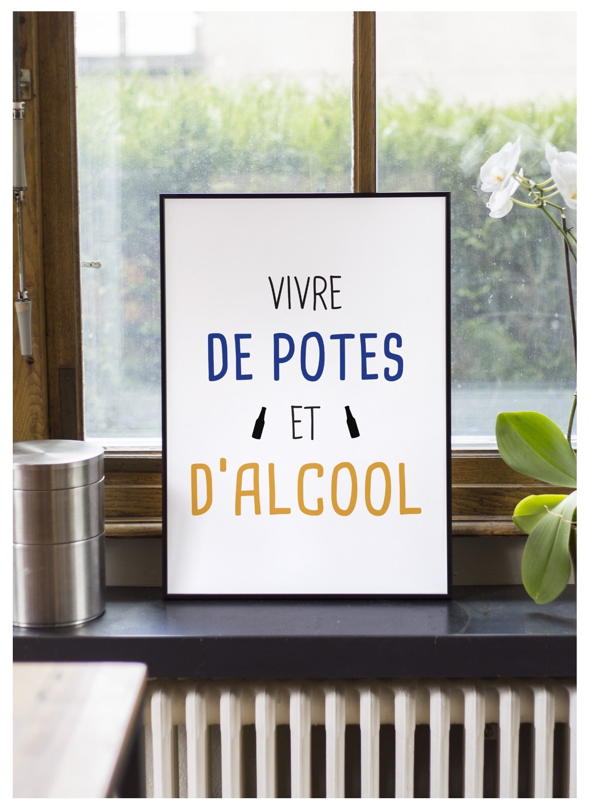 Affiche "Vivre de potes et d'alcool"
