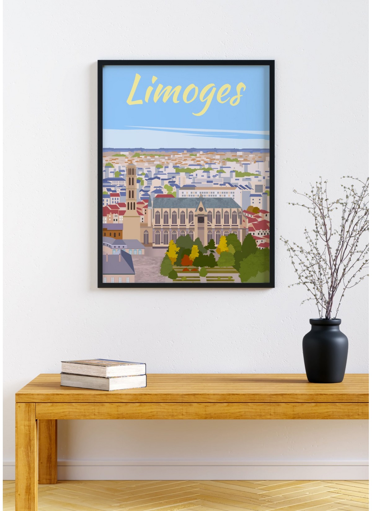Affiche ville Limoges - Vue du ciel