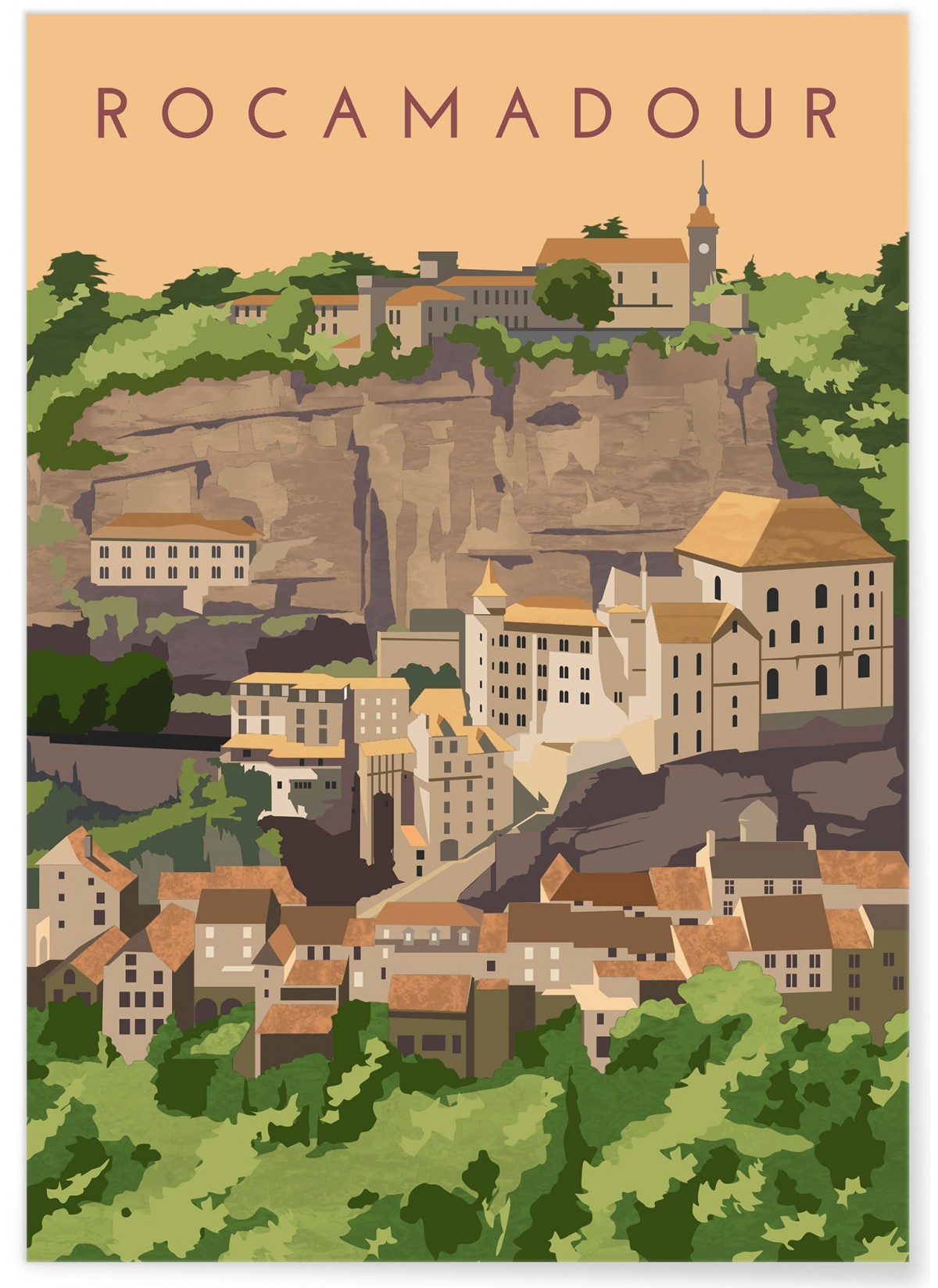 Affiche ville Rocamadour