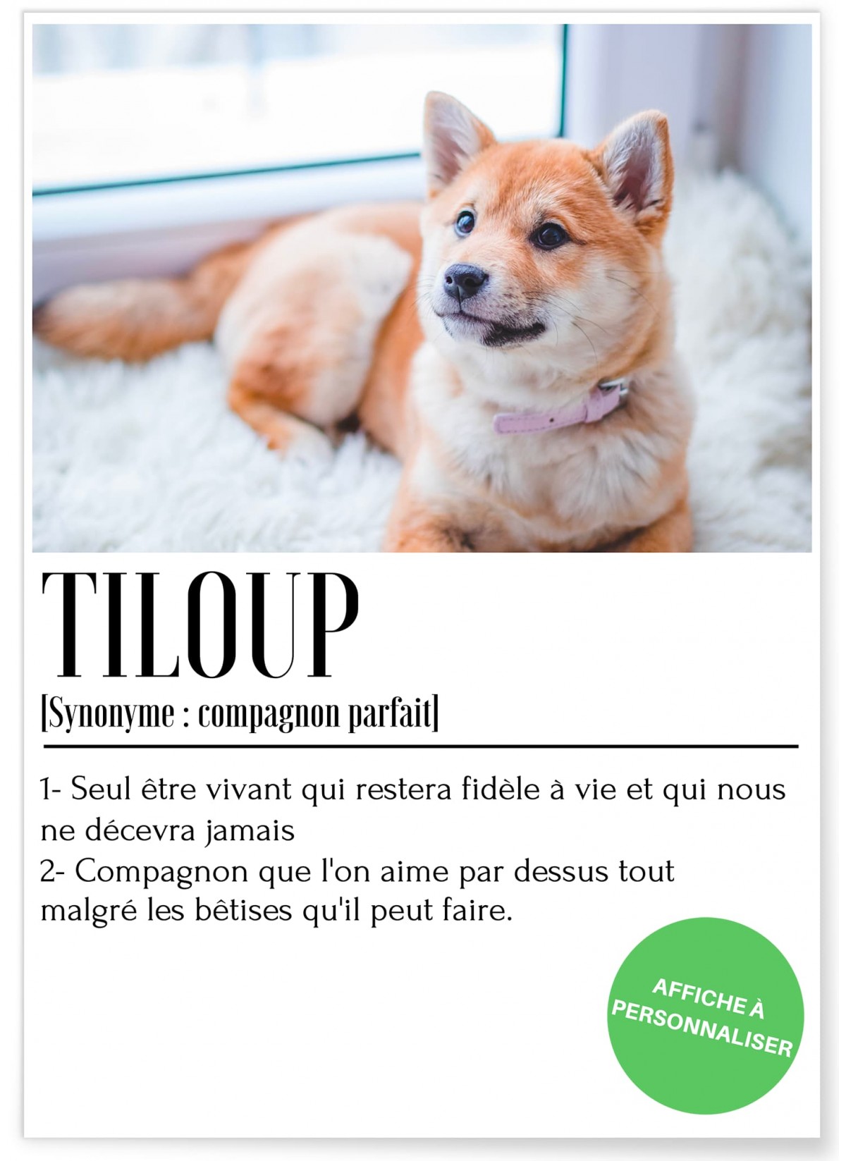Affiche définition Maman personnalisable, idée cadeau pour maman