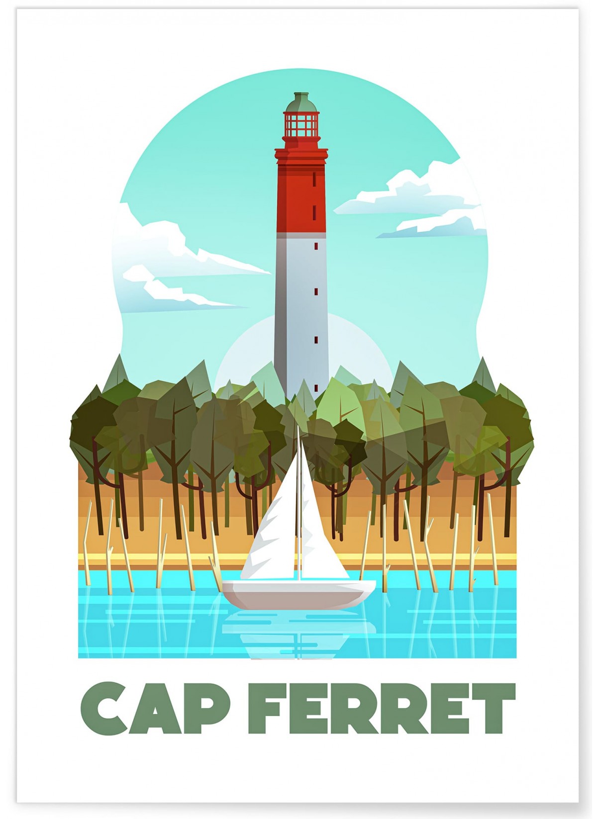 Affiche ville Minimaliste Cap Ferret 2