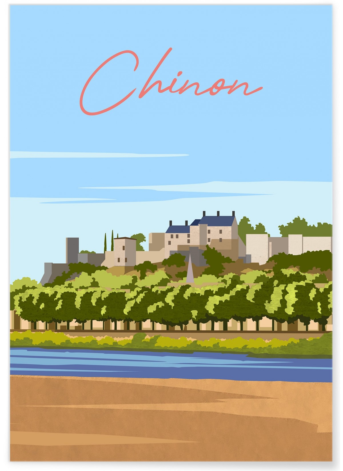 Affiche ville Chinon