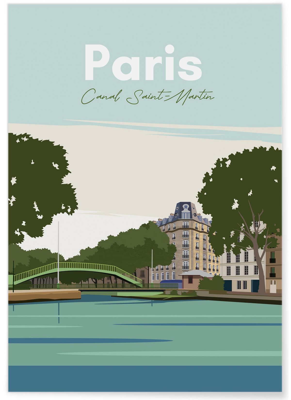 Affiche ville Paris - Canal Saint-Martin