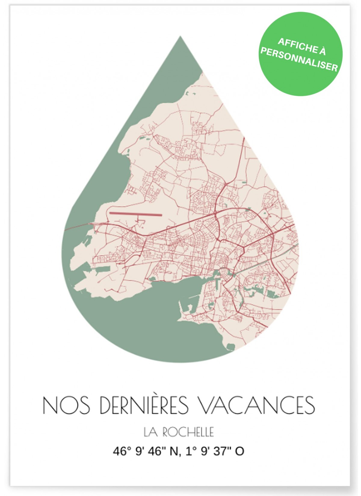 Affiche carte de ville : créez votre carte personnalisée | L’Afficherie