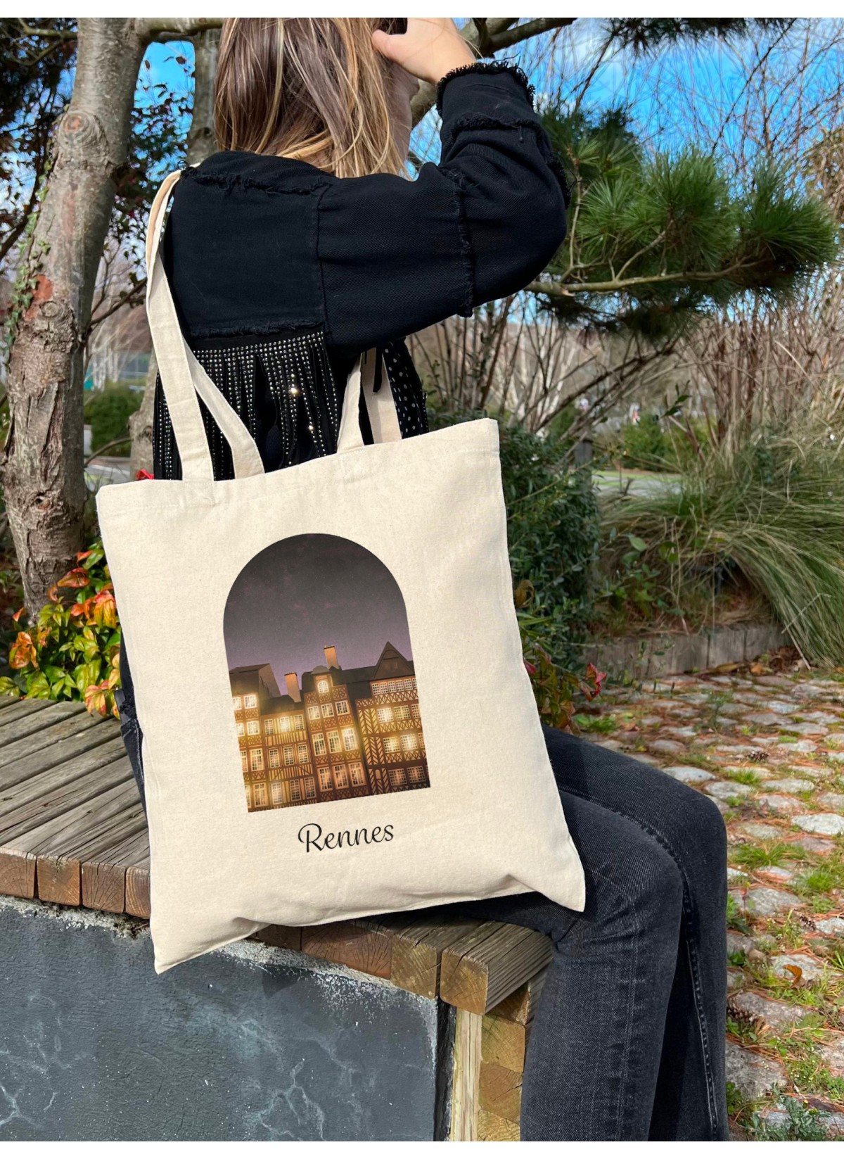 Tote Bag Rennes nuit, idée cadeau | L’Afficherie