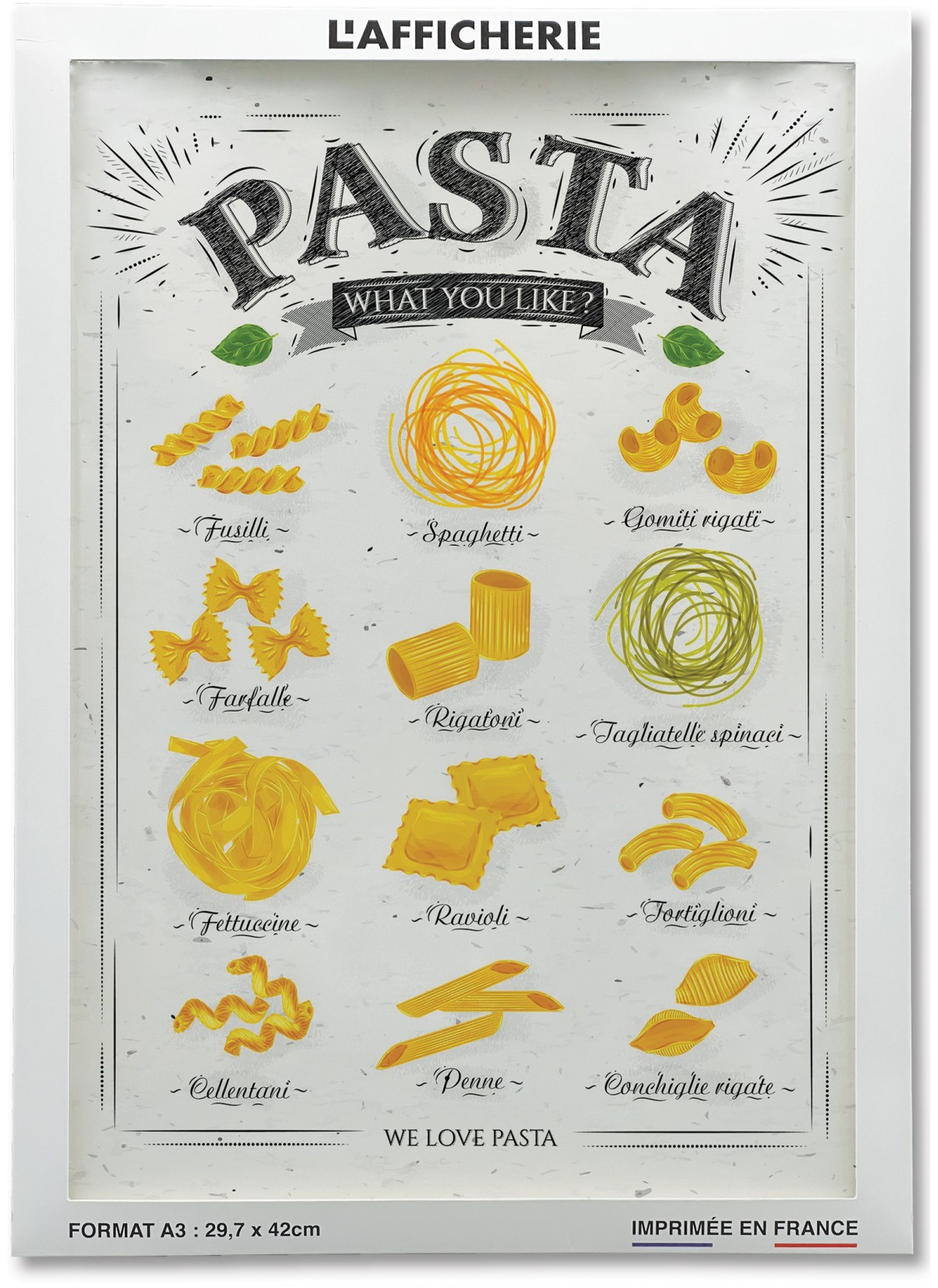 Décoration murale pour cuisine, Pasta  |  L’Afficherie