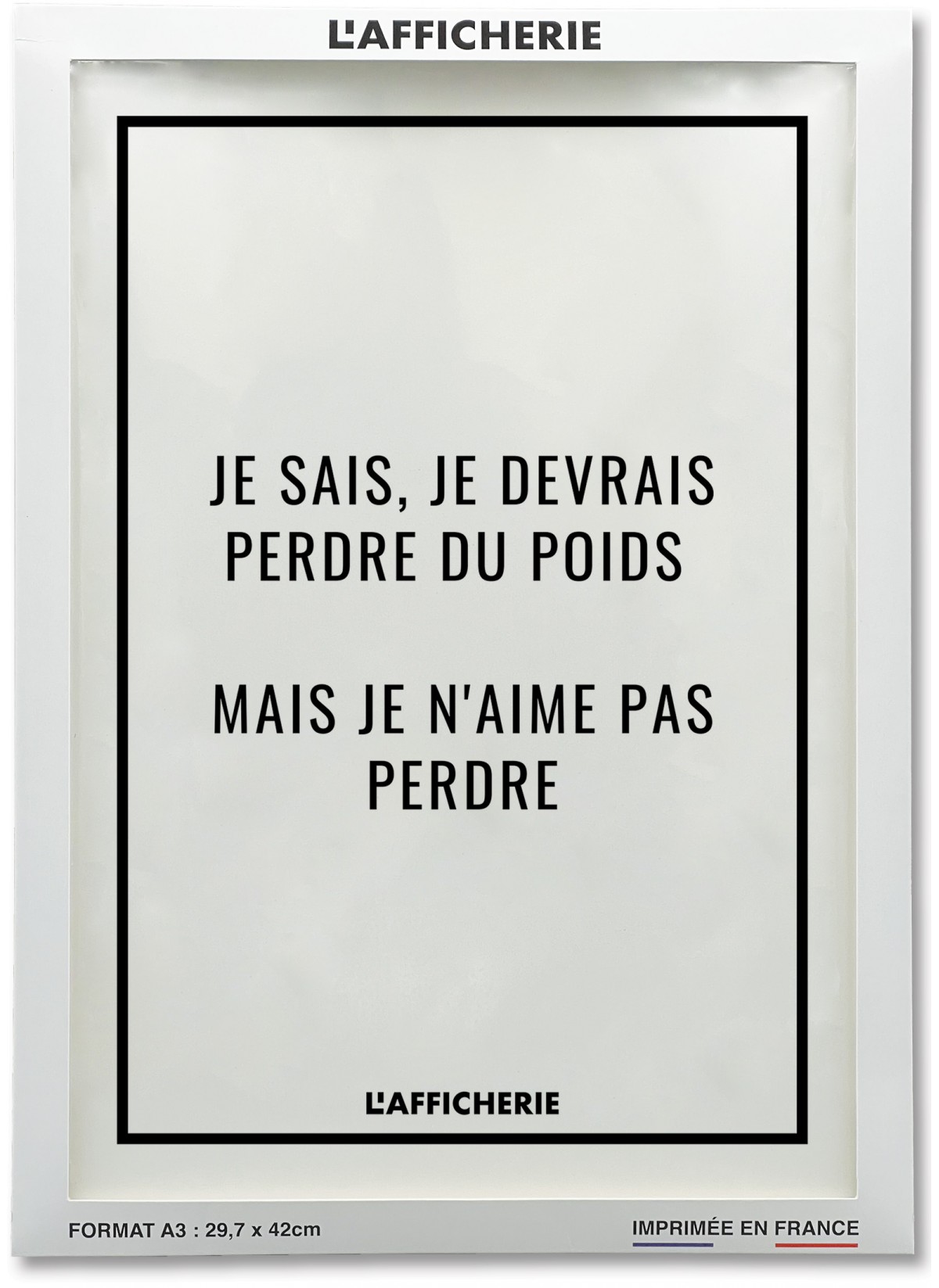 Trouver affiche humouristique en noir et blanc pour cuisine| L’Afficherie