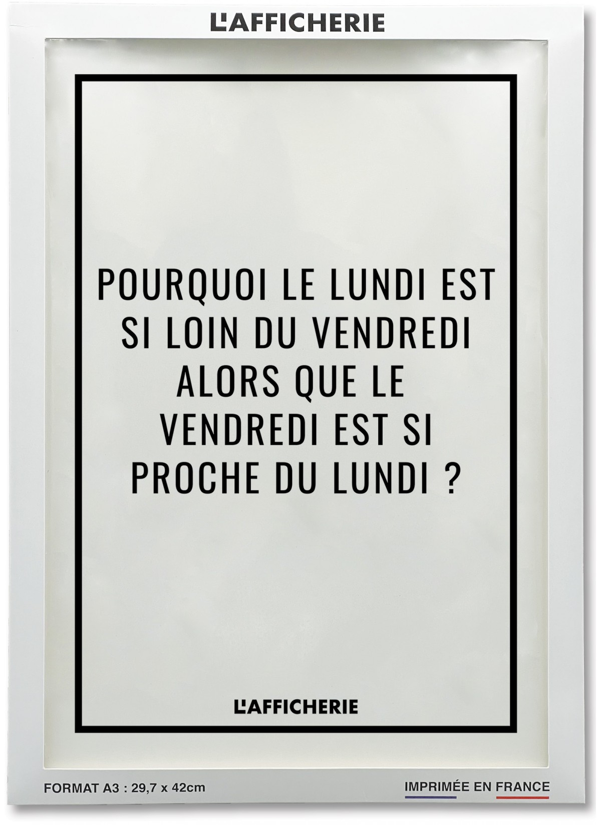 Affiche "Pourquoi le lundi", Affiche Drole pour salon |  L’Afficherie