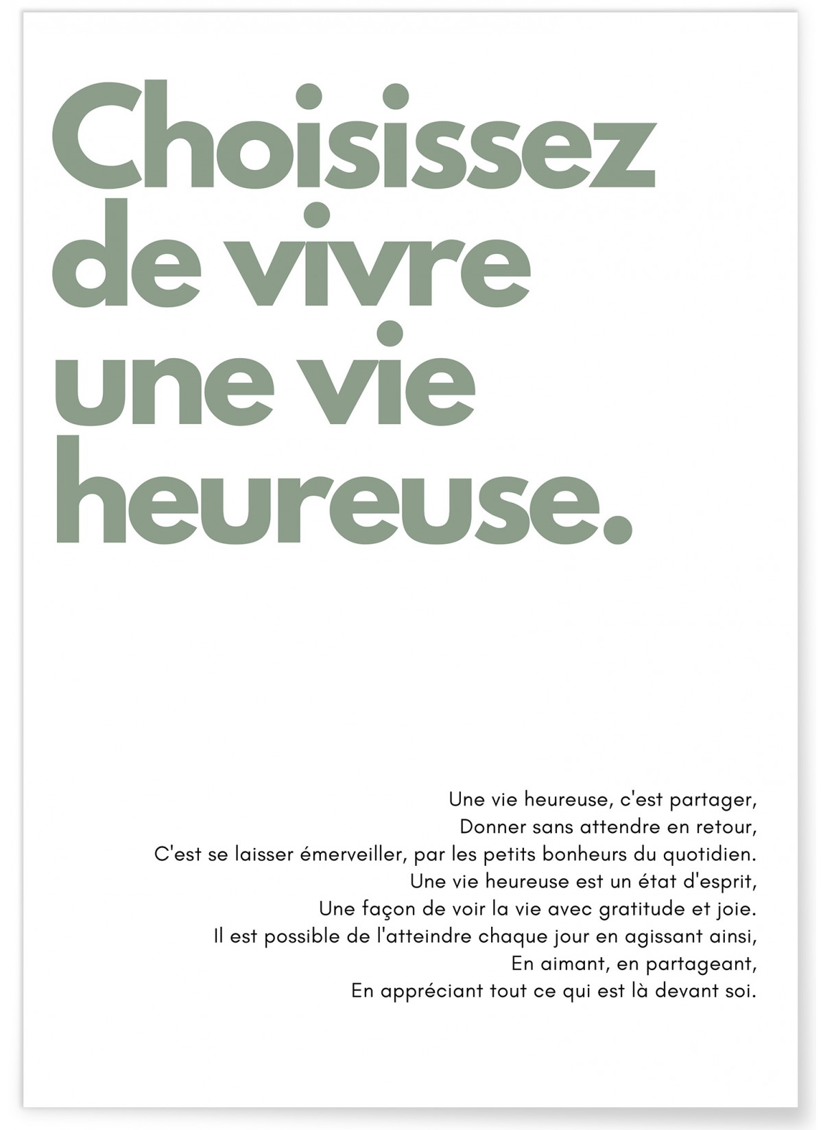Affiche Choisissez de vivre