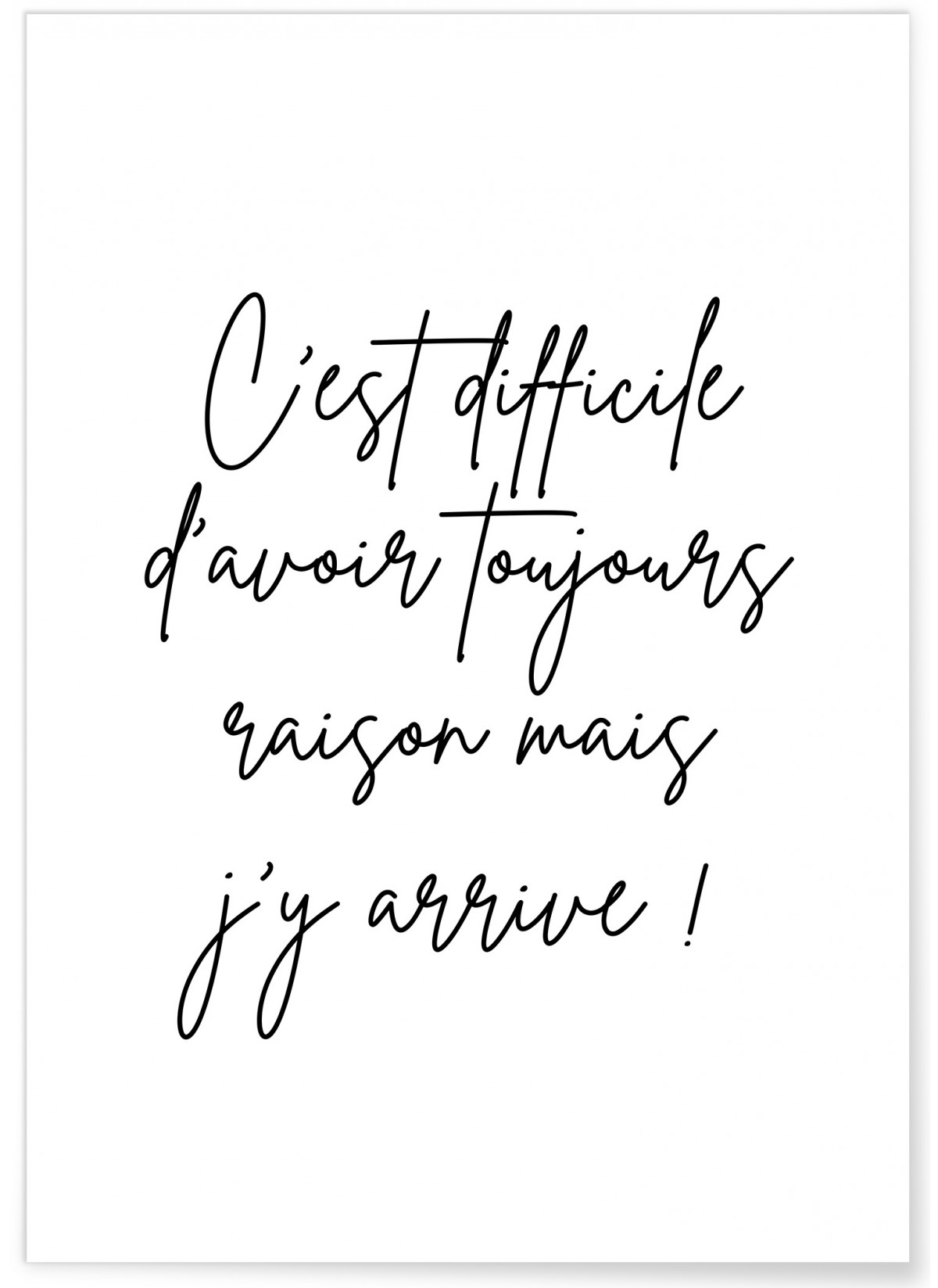 Affiche Difficile d'avoir raison