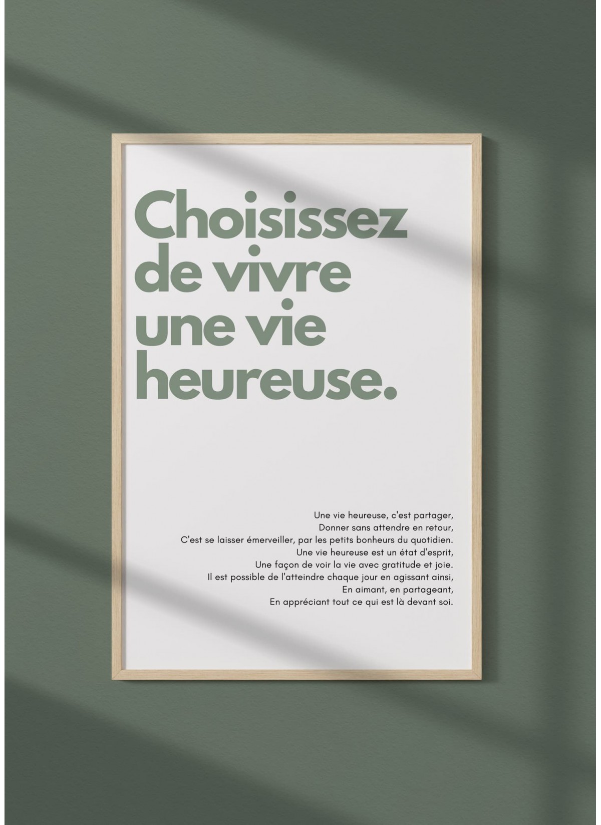 Affiche Choisissez de vivre, déco murale |  L’Afficherie