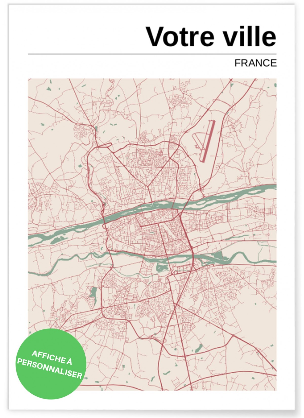Affiche carte de ville : créez votre carte personnalisée | L’Afficherie