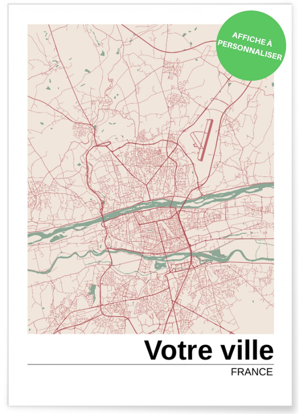 Affiche carte de ville : créez votre carte personnalisée | L’Afficherie