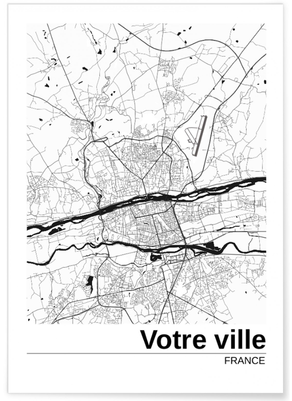 Affiche carte de ville : créez votre carte personnalisée | L’Afficherie