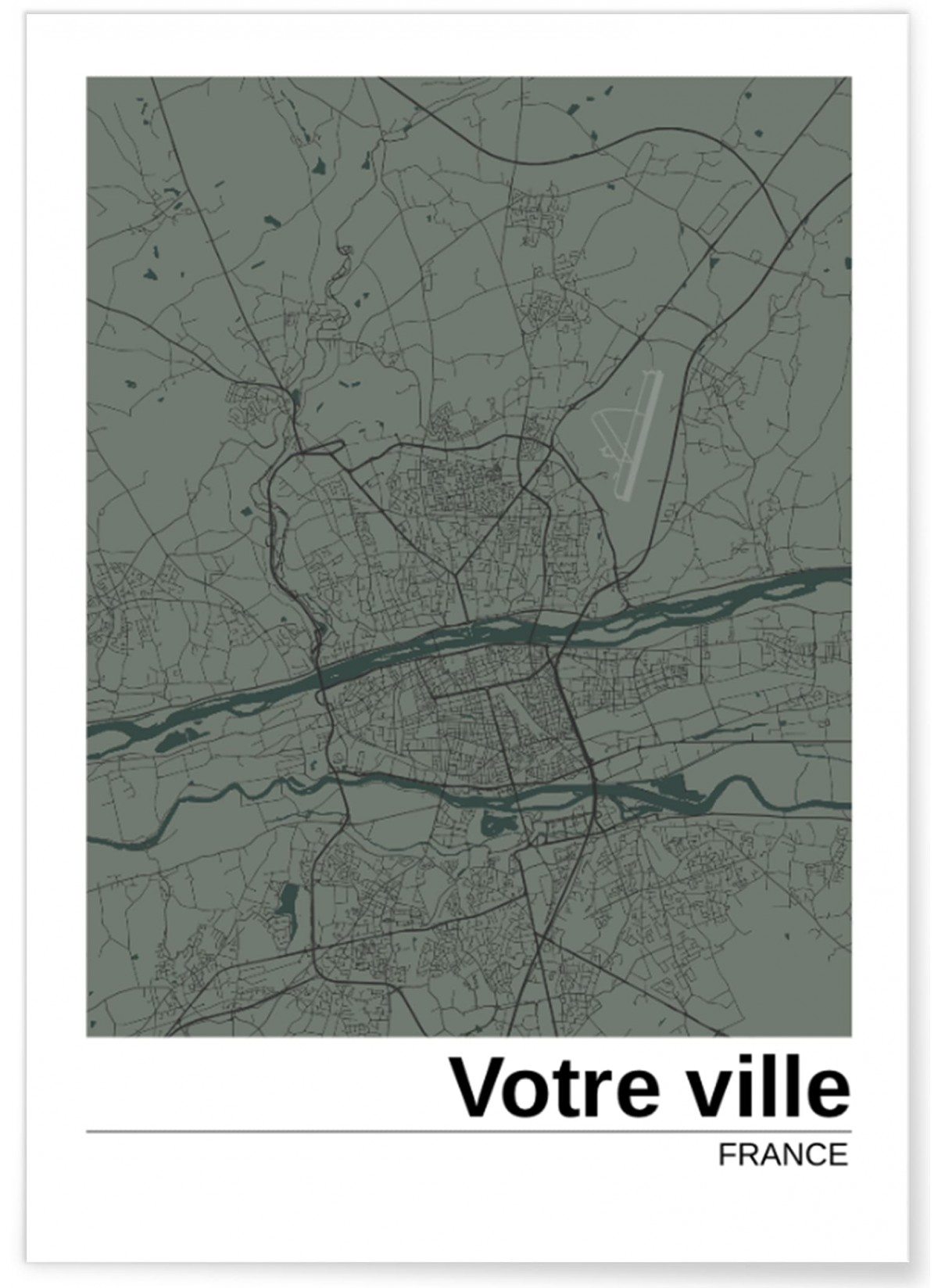 Affiche carte de ville : créez votre carte personnalisée | L’Afficherie
