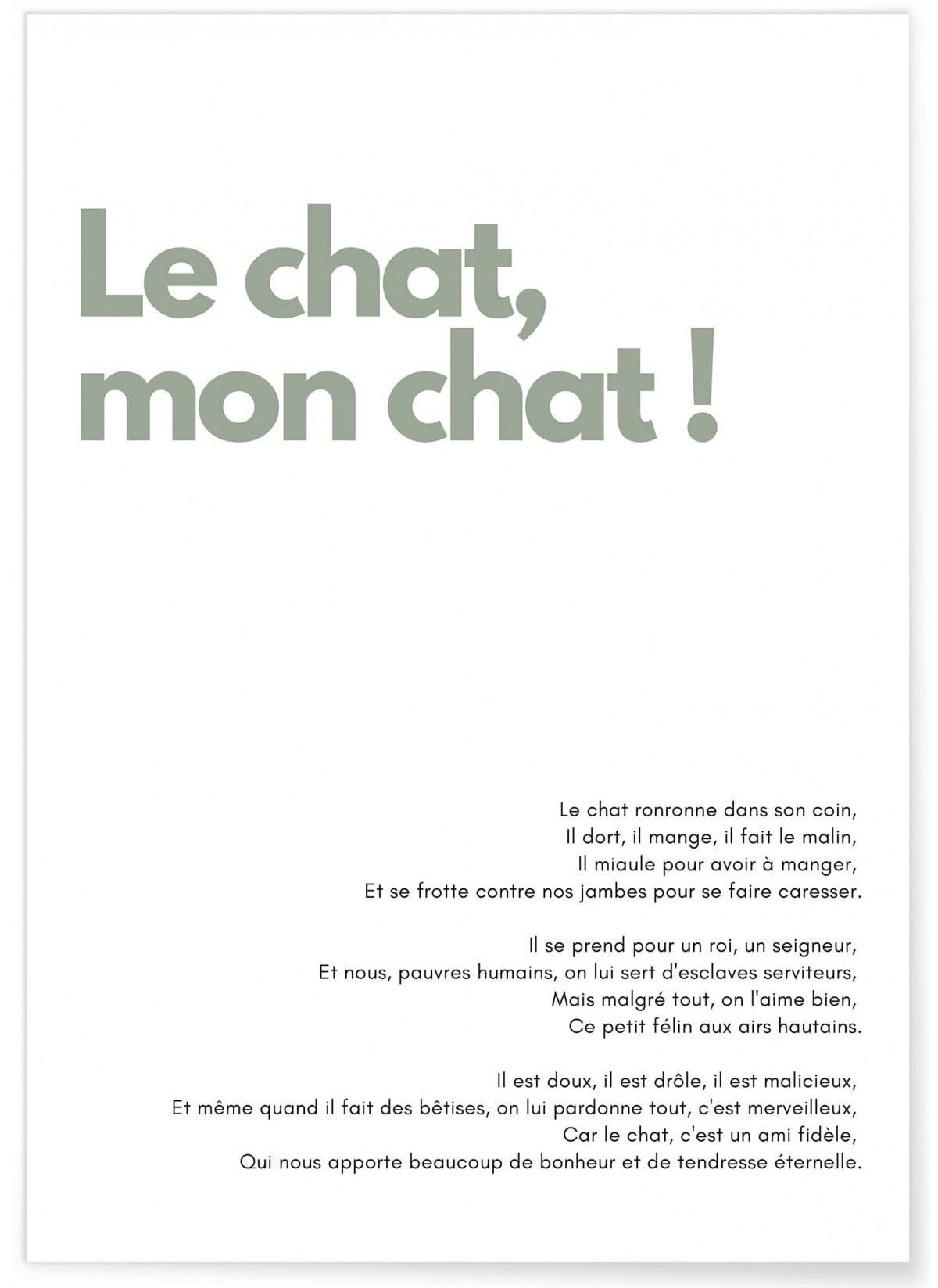 Affiche "Le chat, mon chat !"