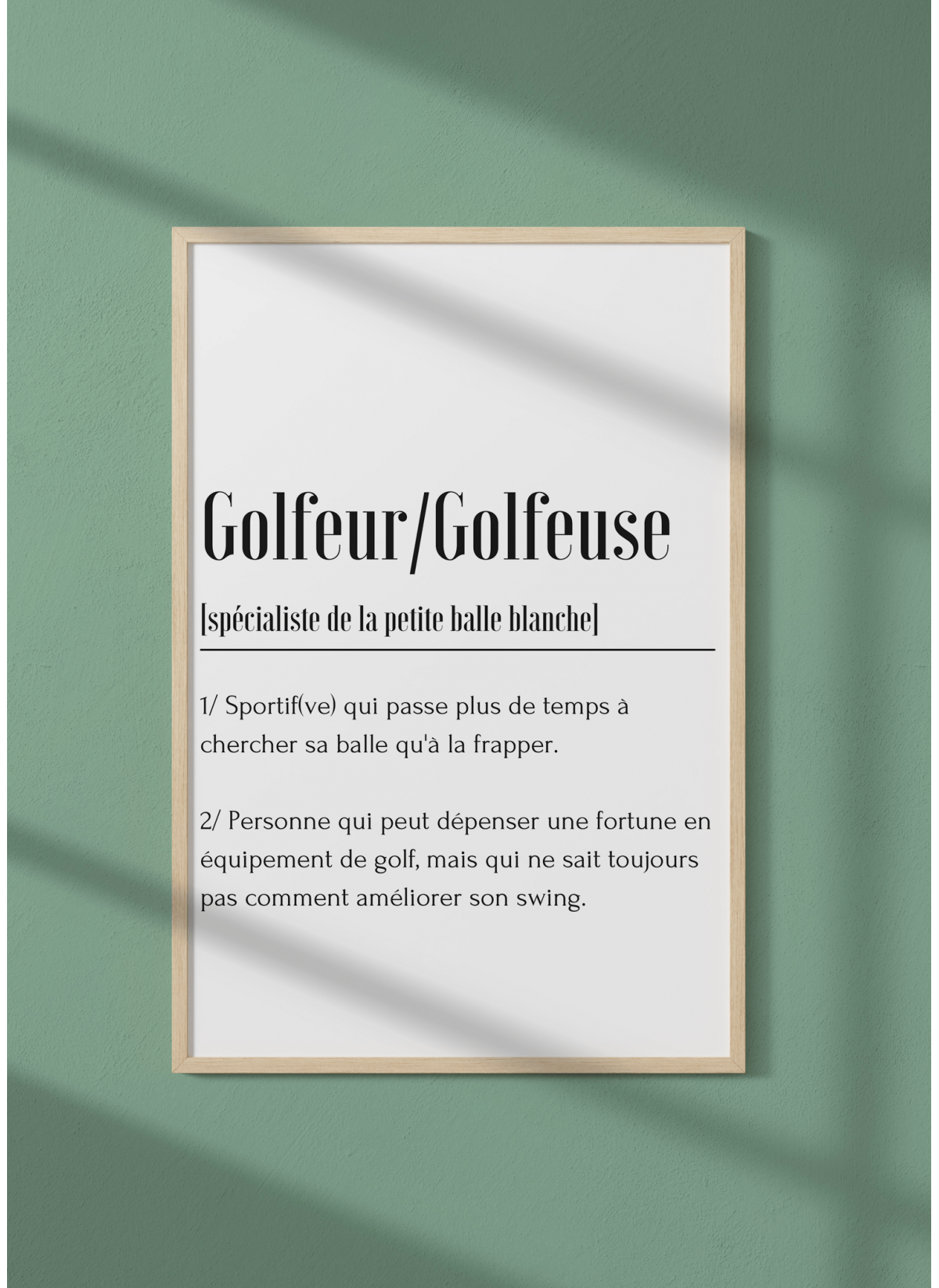 Affiche Définition Golfeur