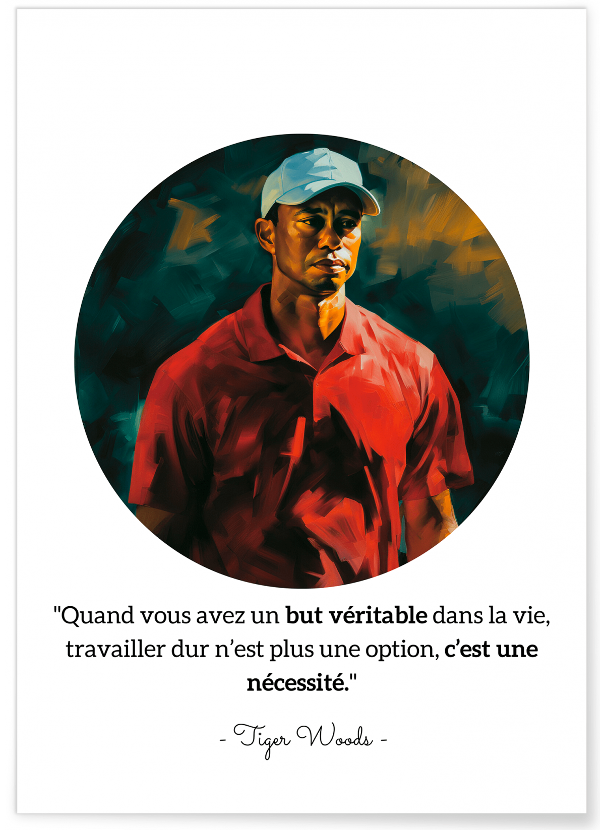 Affiche Tiger Woods : "Quand vous avez un but..."