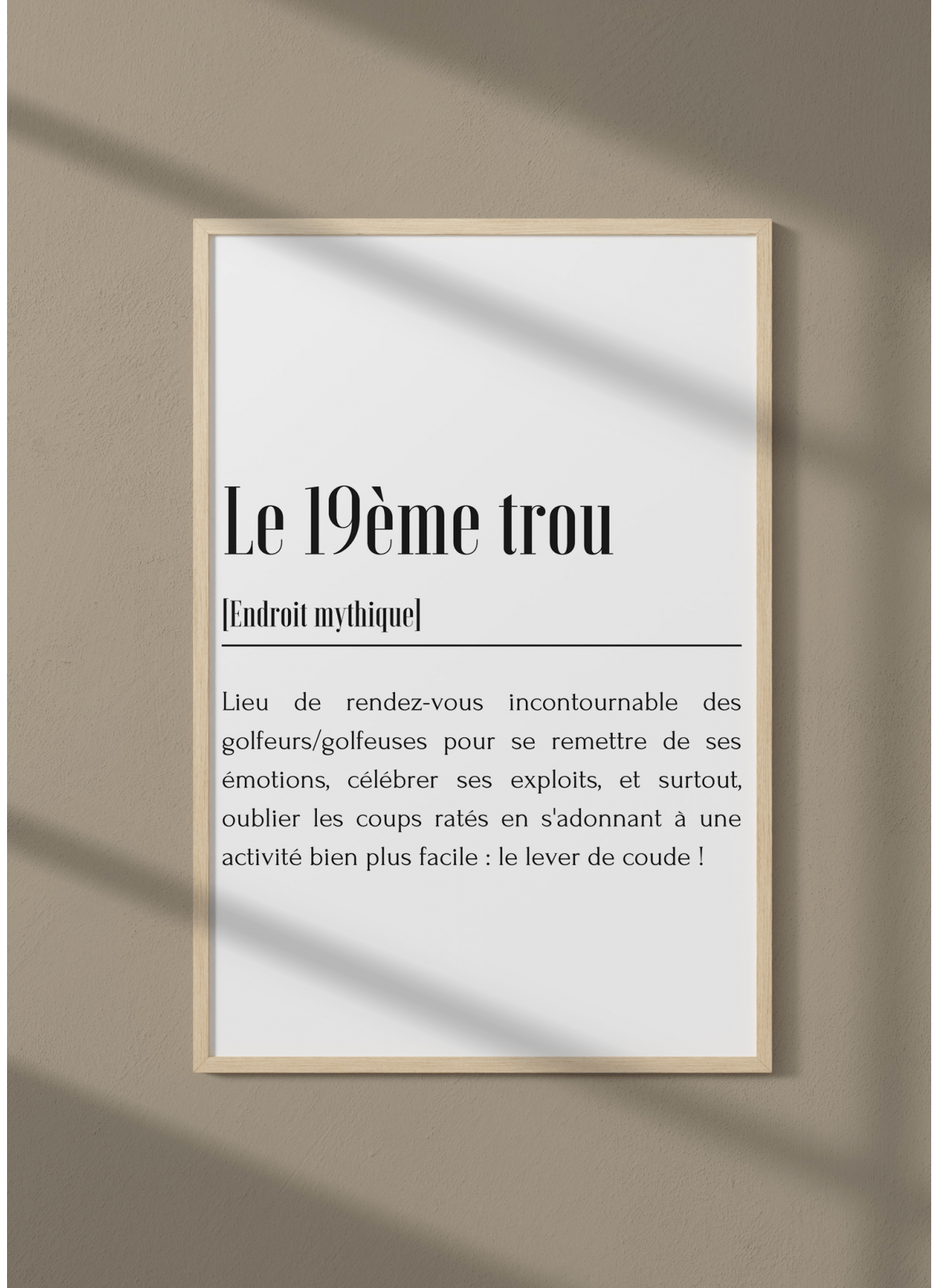 Affiche Définition Le 19ème trou