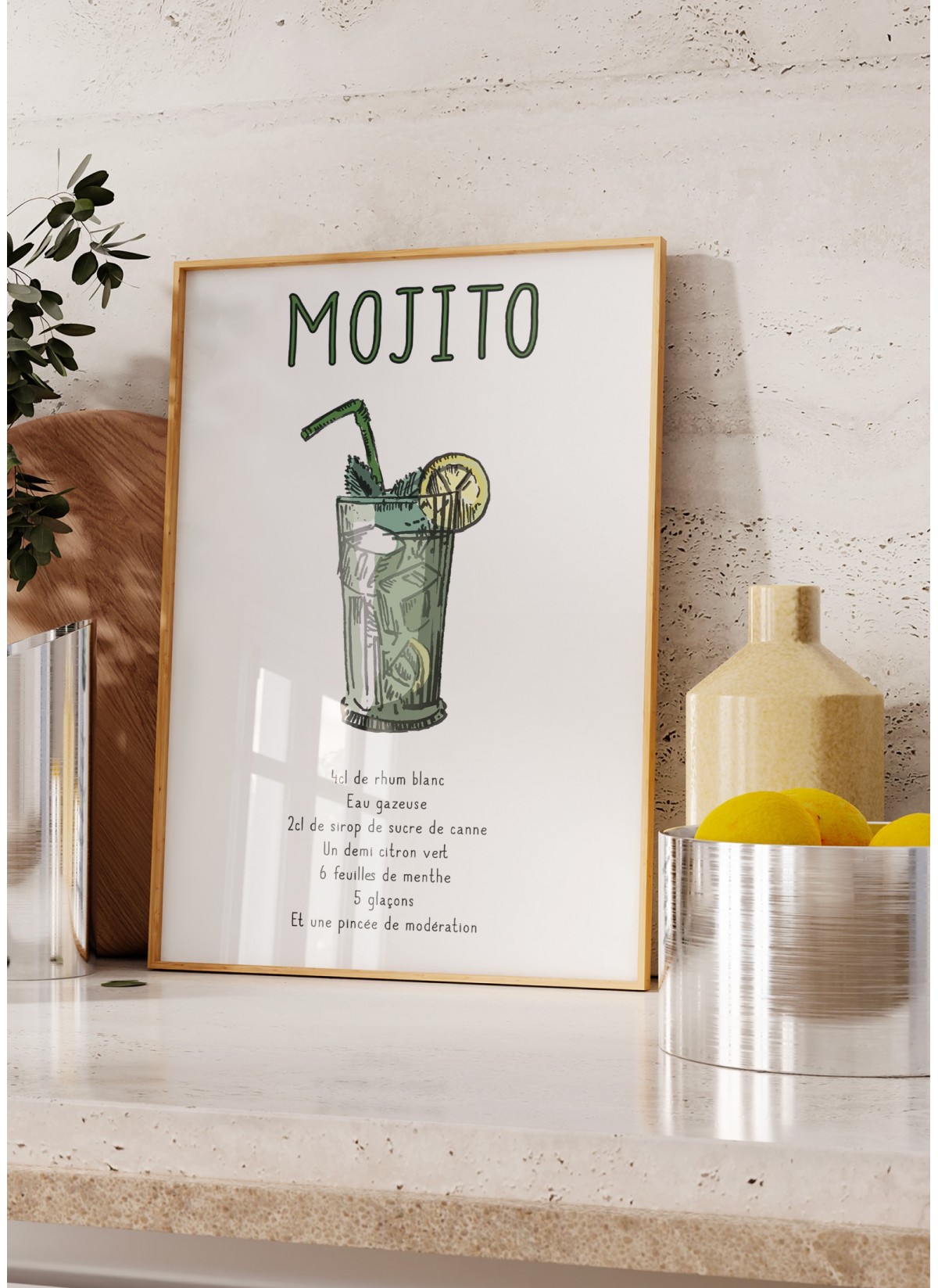 Affiche Cocktail Mojito, Affiches Cuisine Drôles à offrir | L’Afficherie