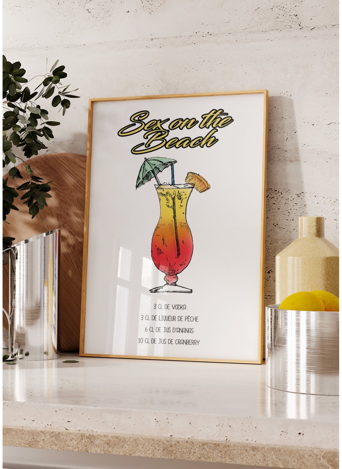 Affiche Cocktail Sex on the beach, Affiches pour la cuisine | L’Afficherie
