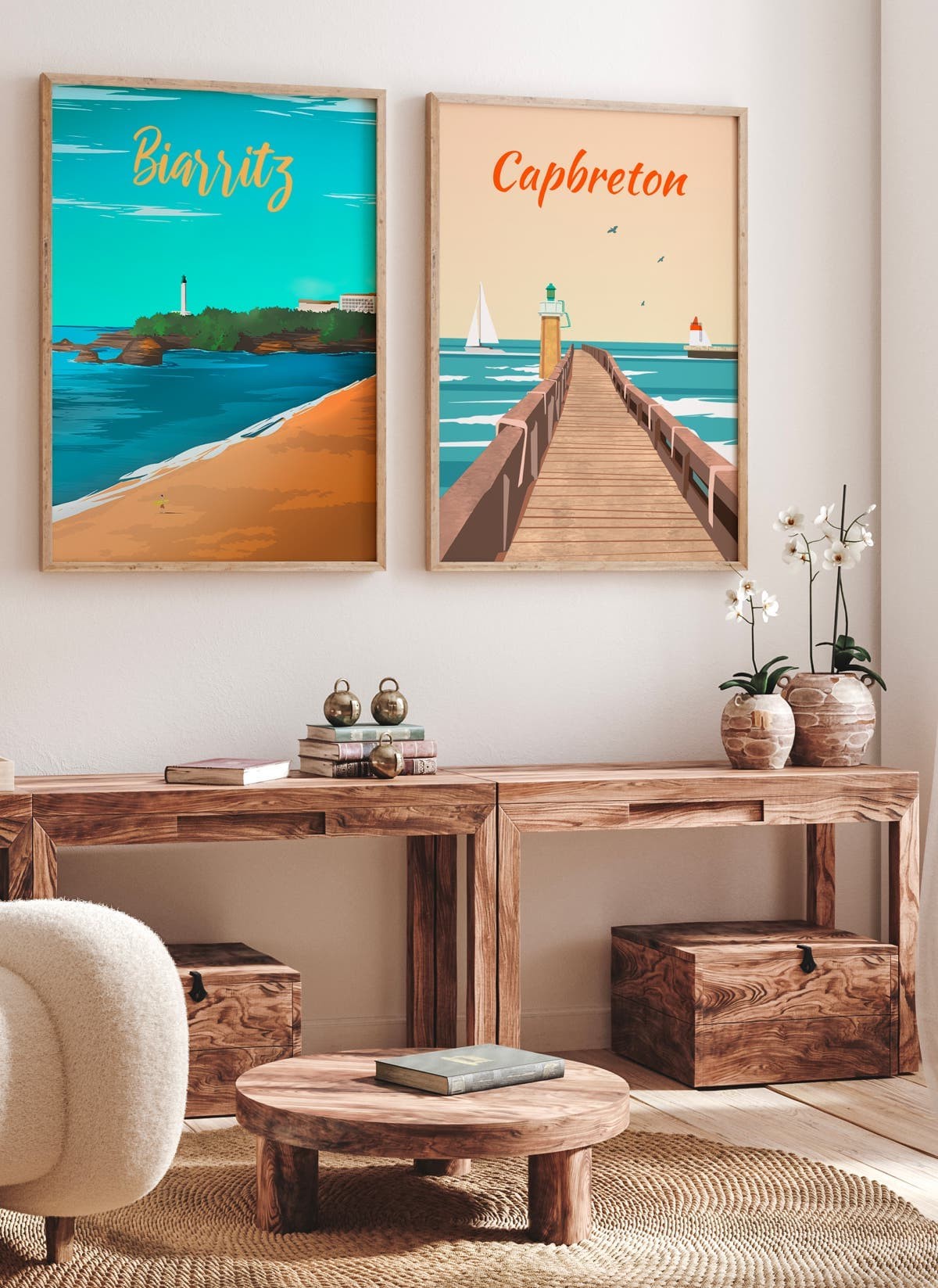 Affiche ville de Biarritz, travel poster |  L’Afficherie