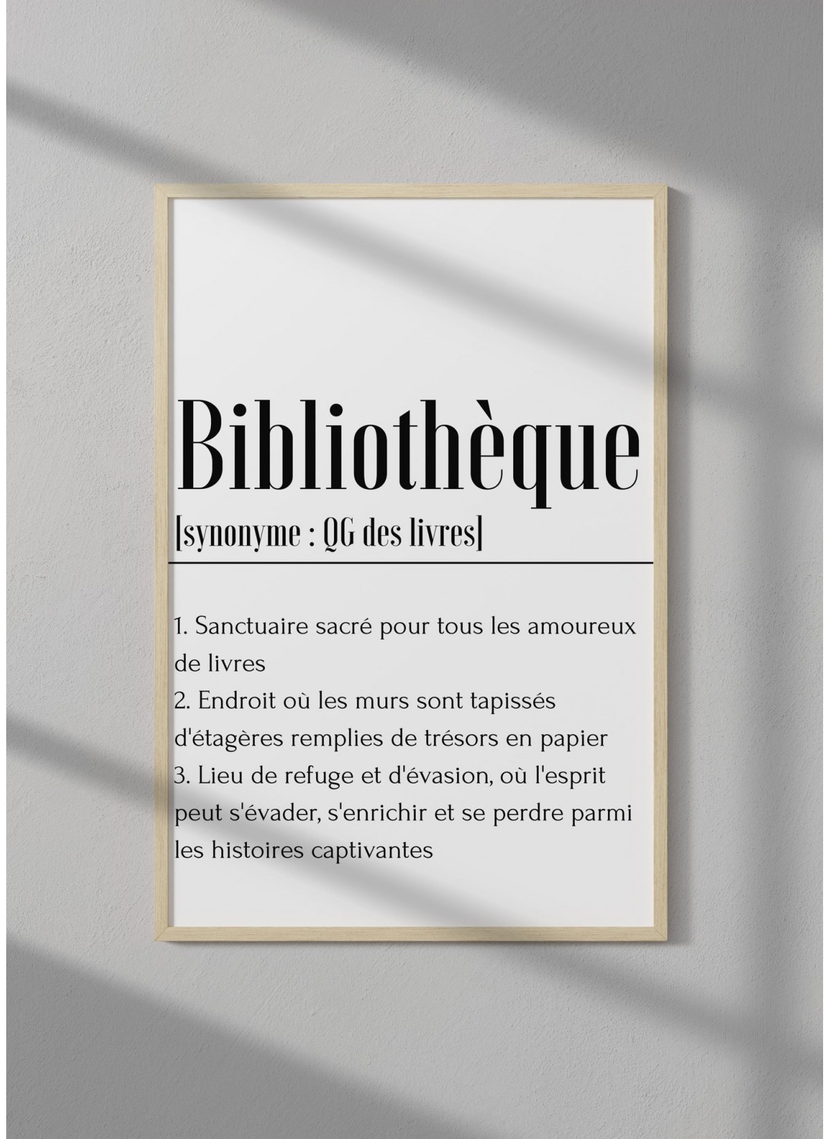Affiche Définition Bibliothèque