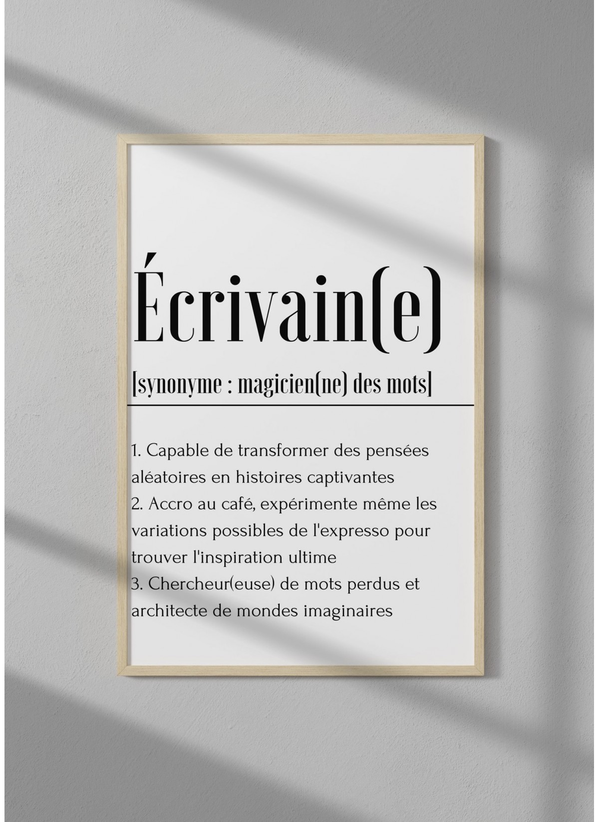 Affiche Définition Écrivain(e)