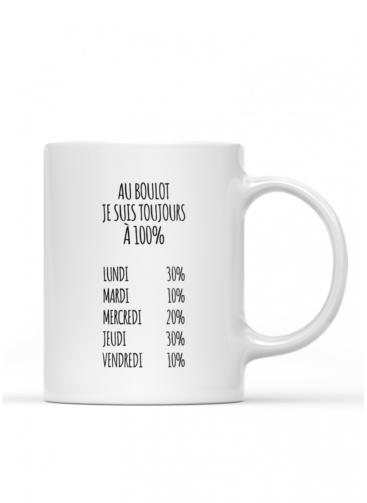 Mug Au boulot, je suis toujours à 100%