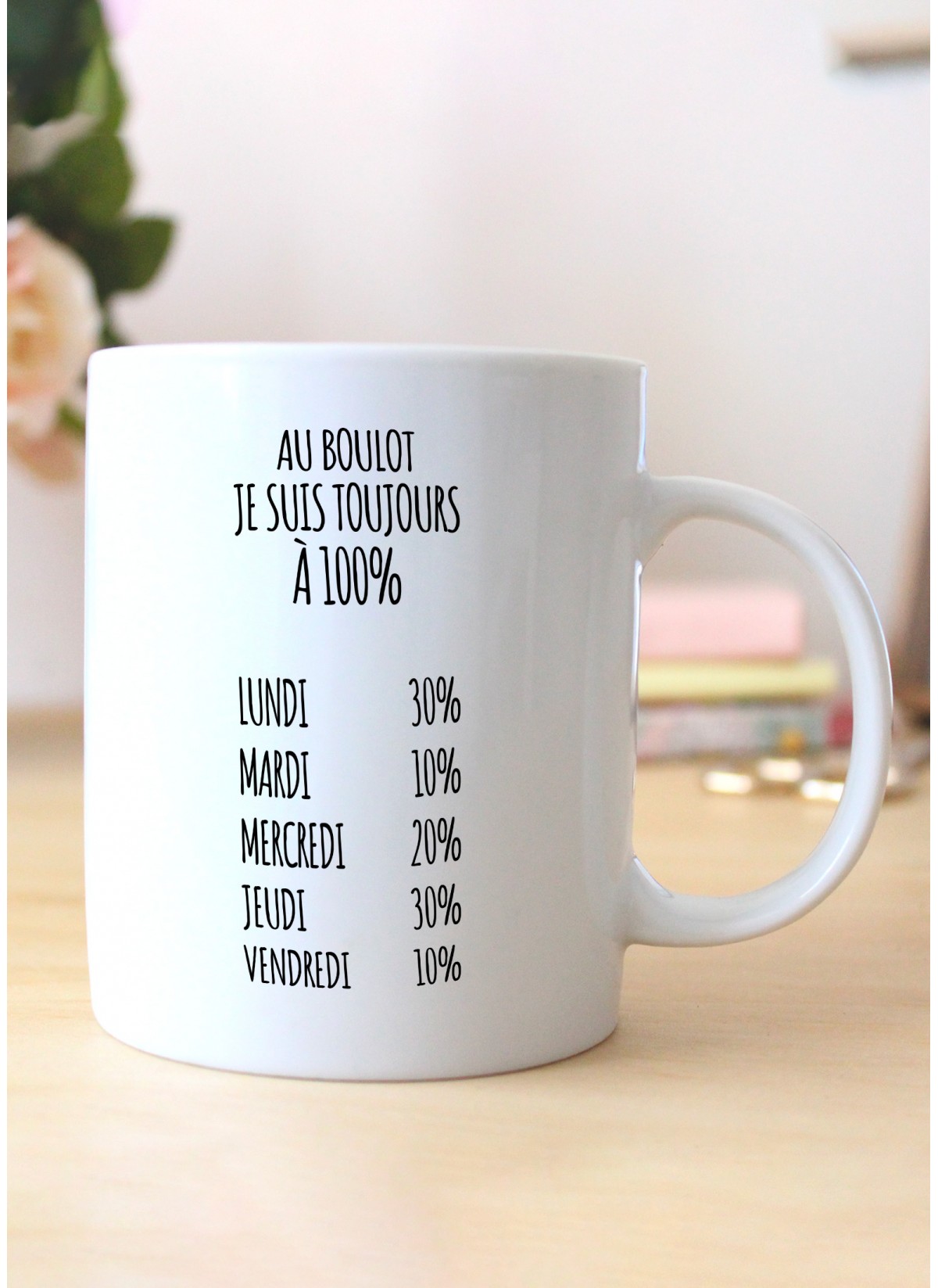 Mug Au boulot, je suis toujours à 100%