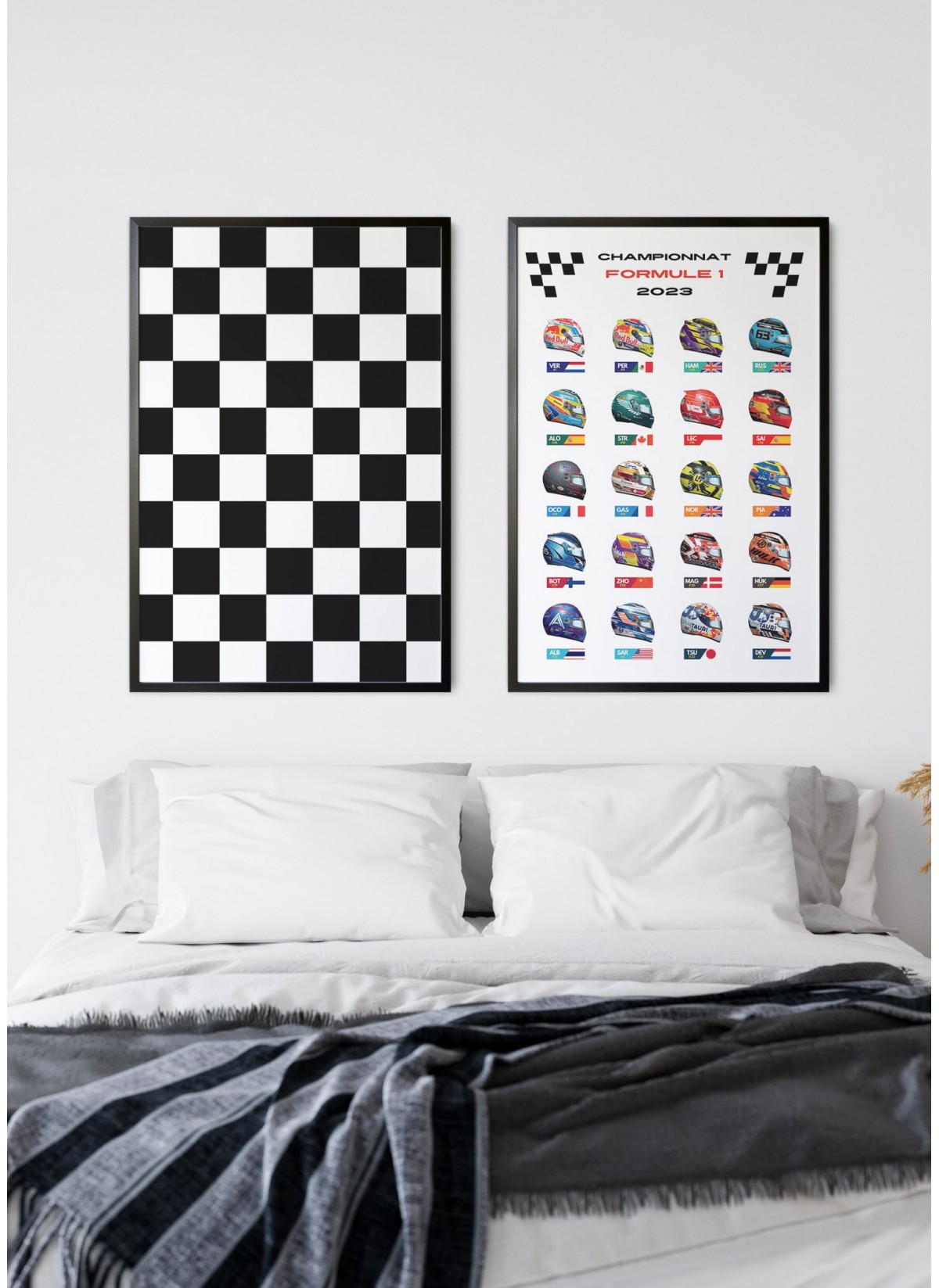 Affiche Damier Noir
