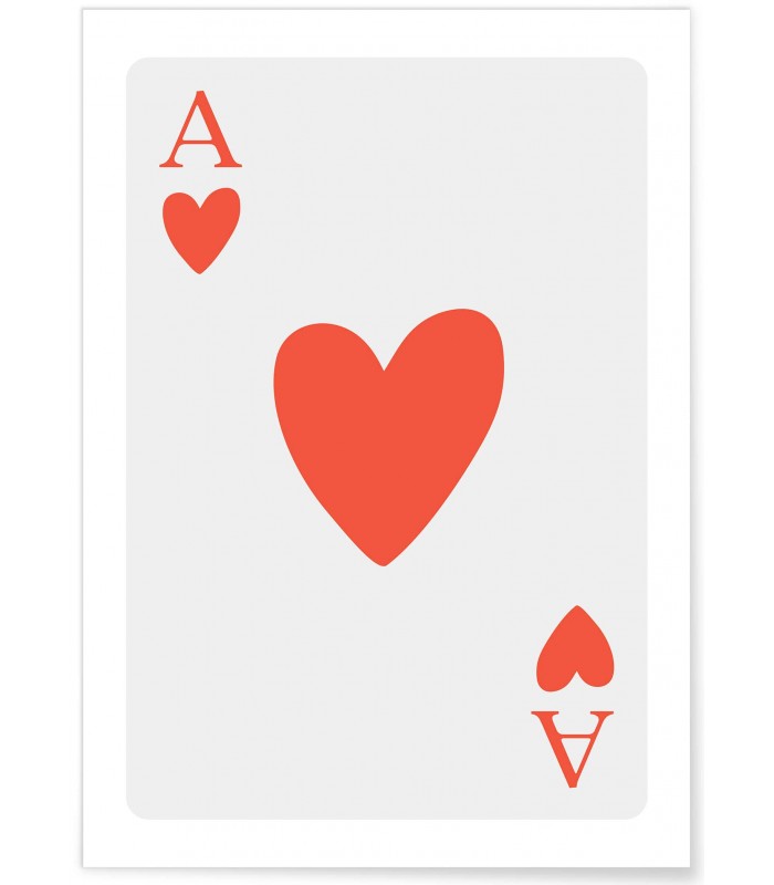 Affiche As de coeur rouge