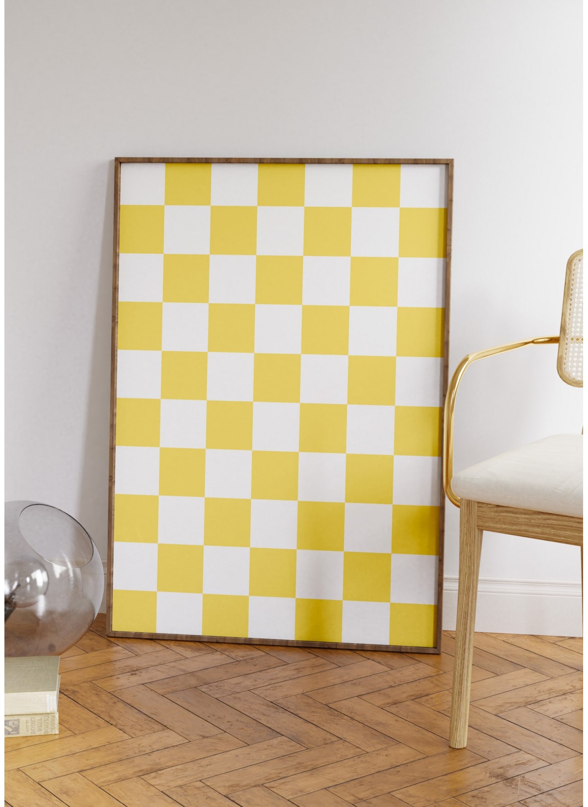 Affiche Damier Jaune
