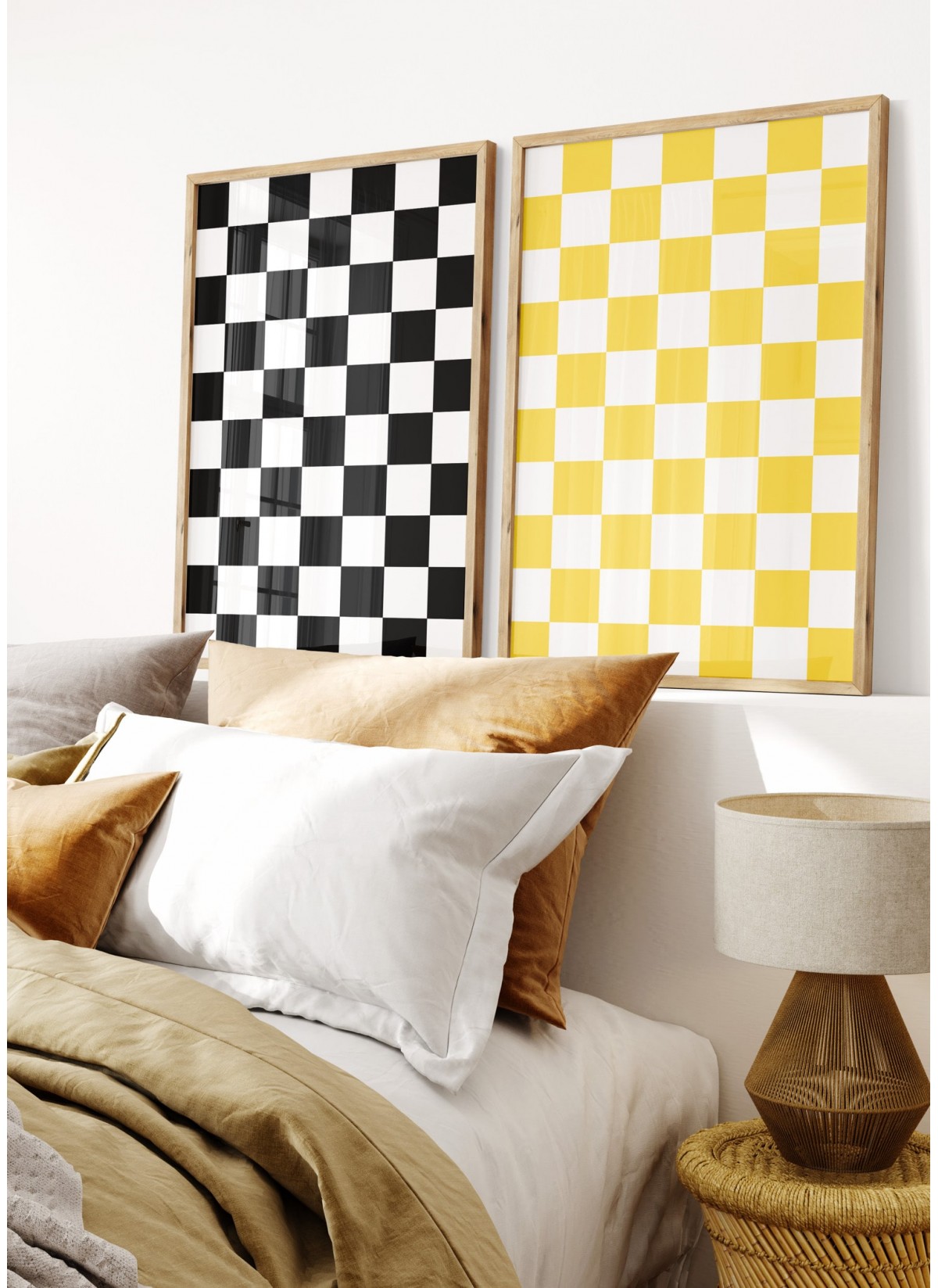 Affiche Damier Jaune