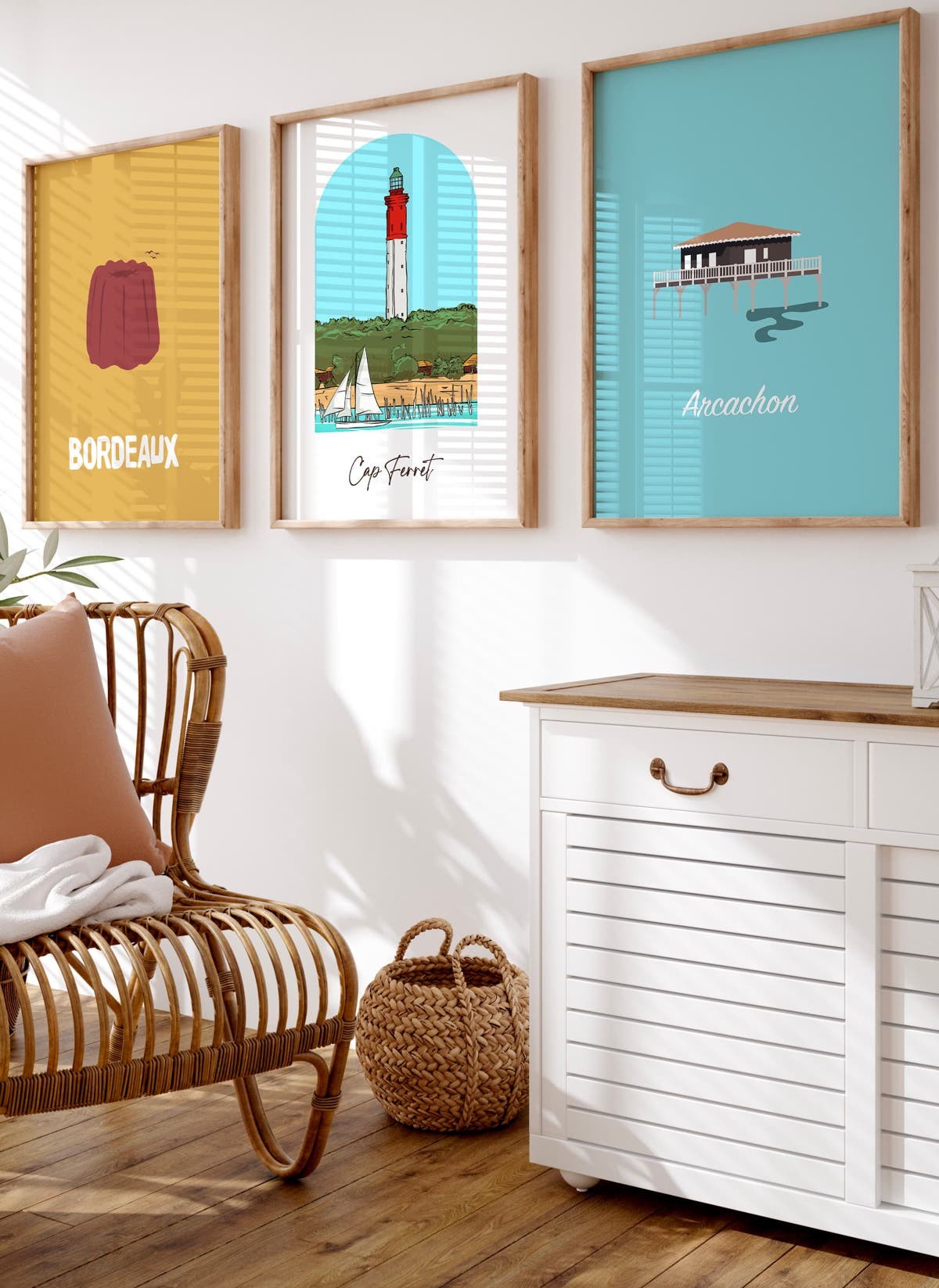 Affiche ville Minimaliste Arcachon, affiche design| L’Afficherie
