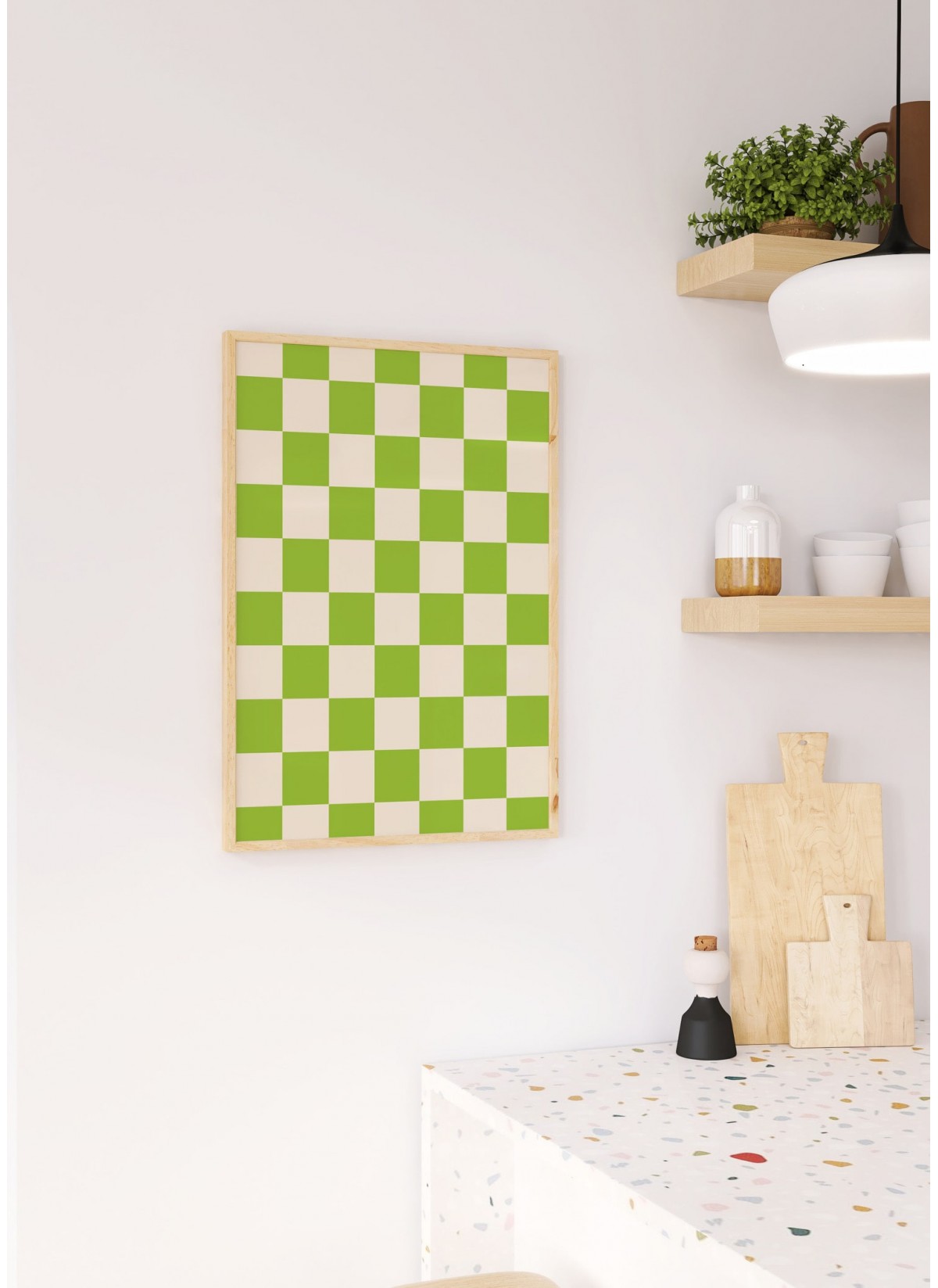 Affiche Damier Vert
