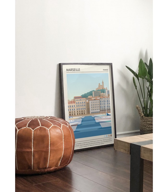 Affiche ville Marseille Vintage