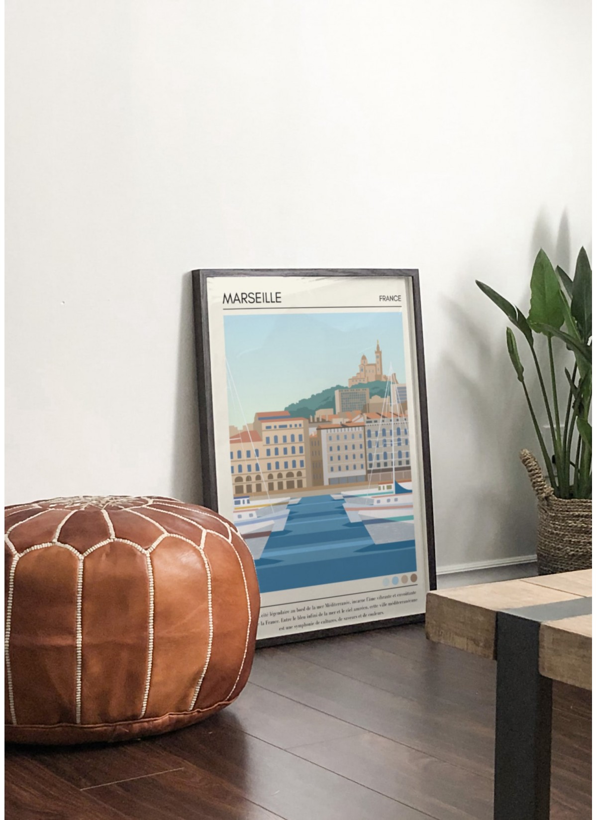 Affiche ville Marseille Vintage
