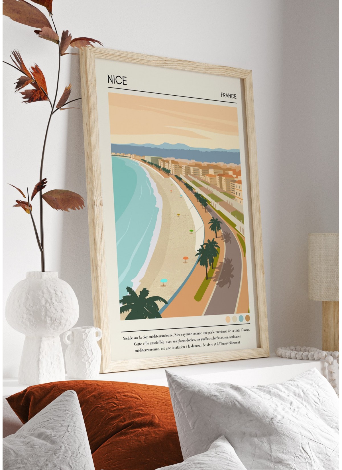 Affiche ville Nice Vintage