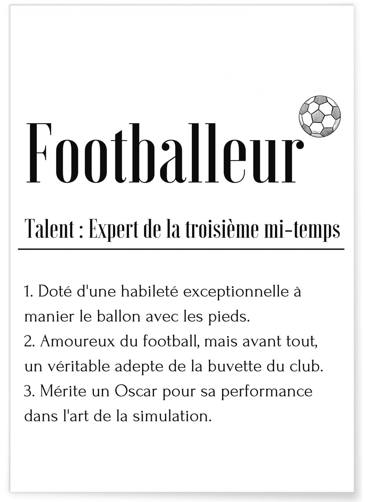 Affiche Définition Footballeur