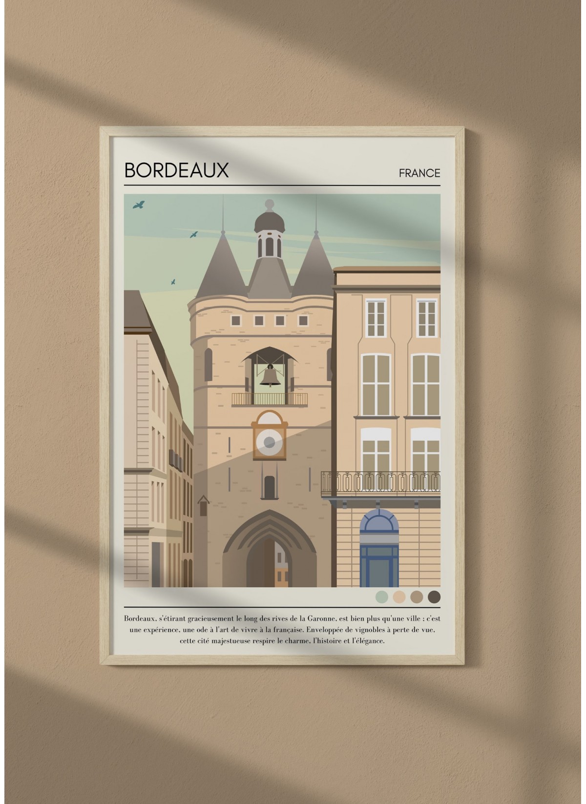 Affiche ville Bordeaux Vintage