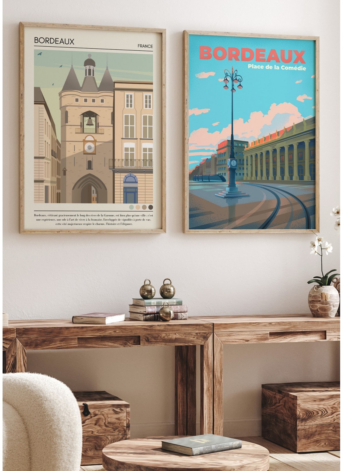 Affiche ville Bordeaux Vintage