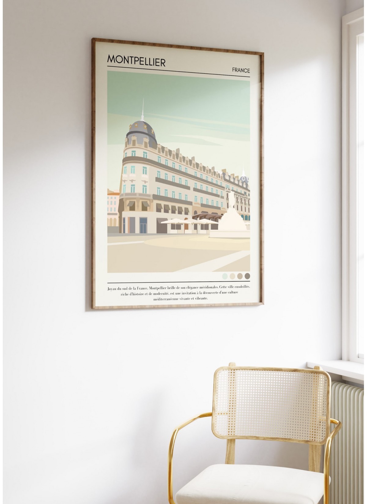 Affiche ville Montpellier Vintage