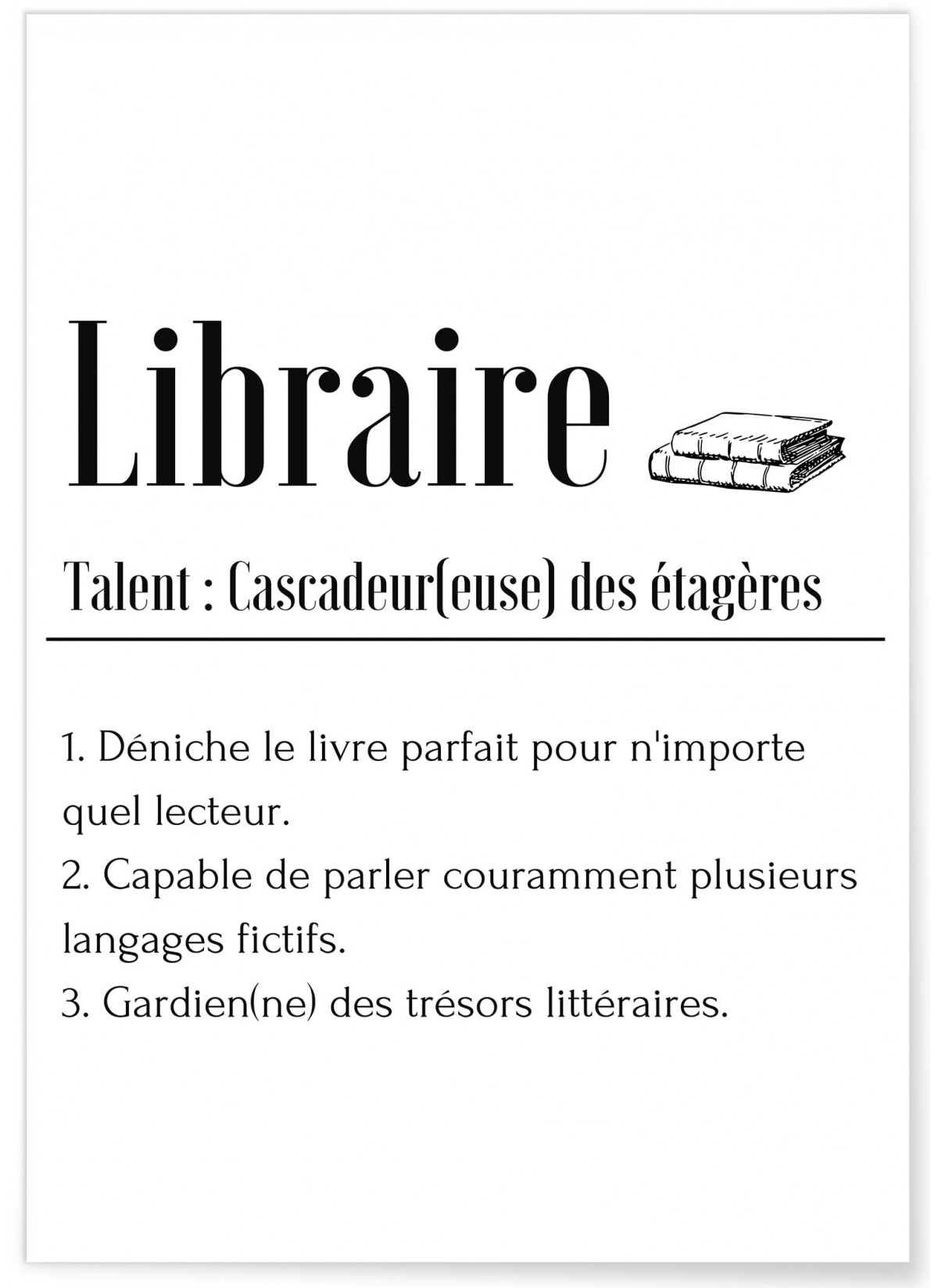 Affiche Définition Libraire