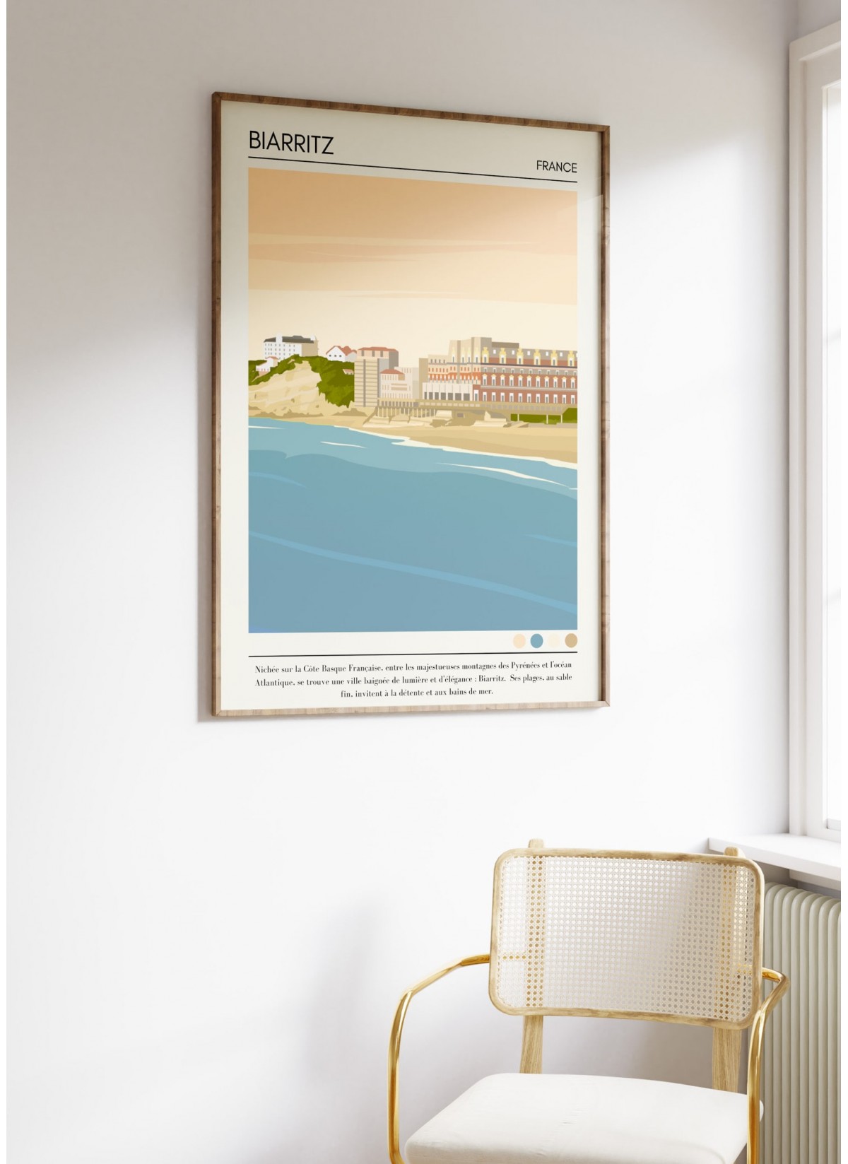 Affiche ville Biarritz Vintage